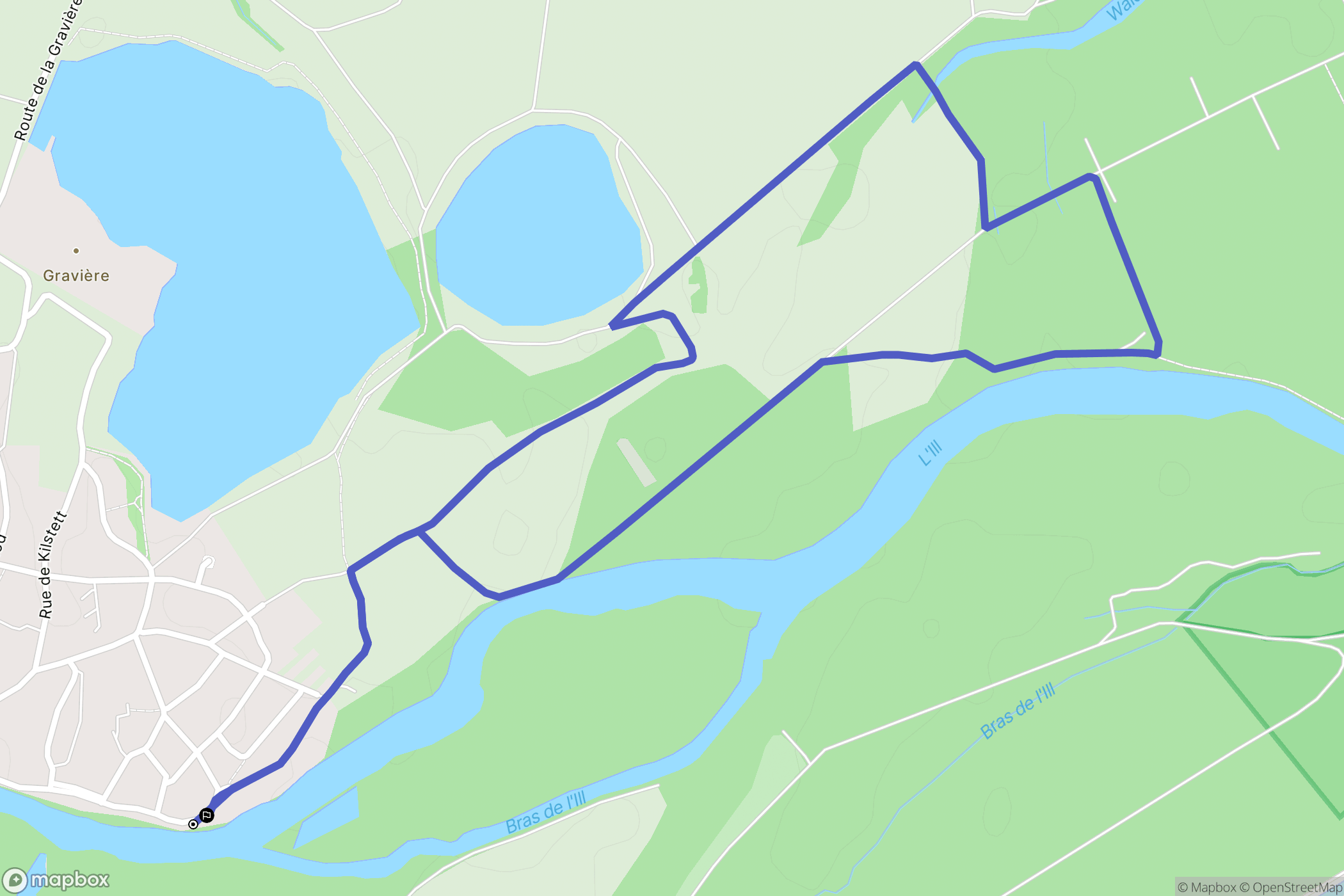 La Wantzenau : carte du parcours de randonnée - France