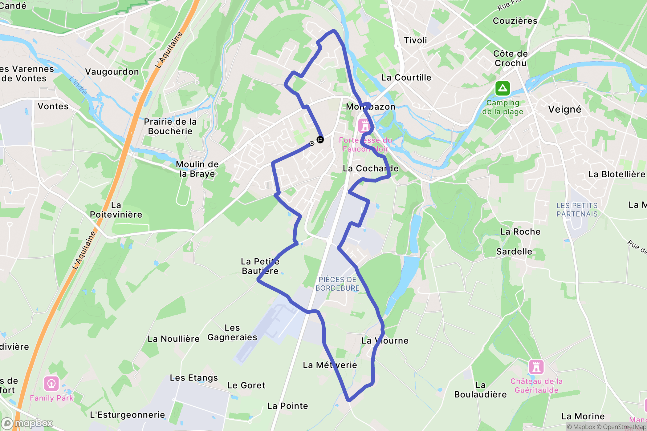 Montbazon : carte du parcours de randonnée - France