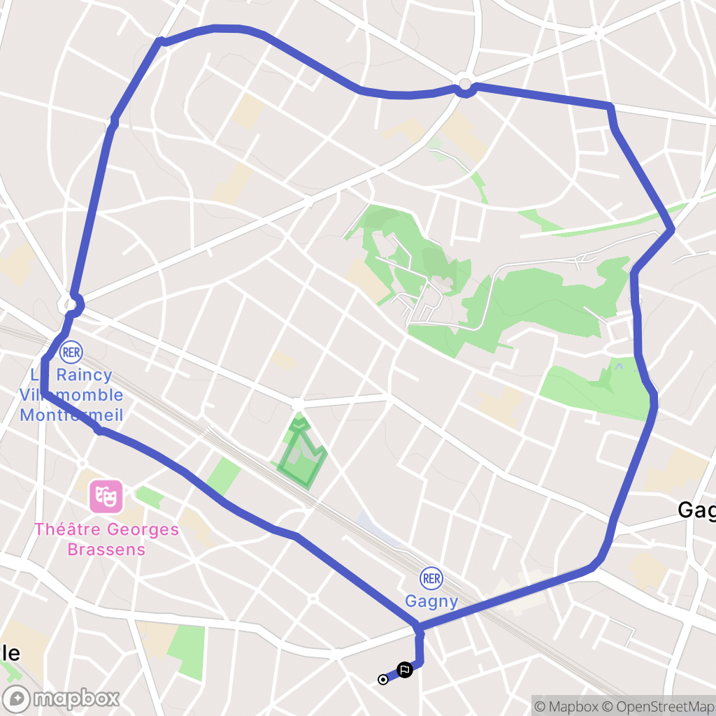 Villemomble, Paris : carte du parcours de randonnée - France