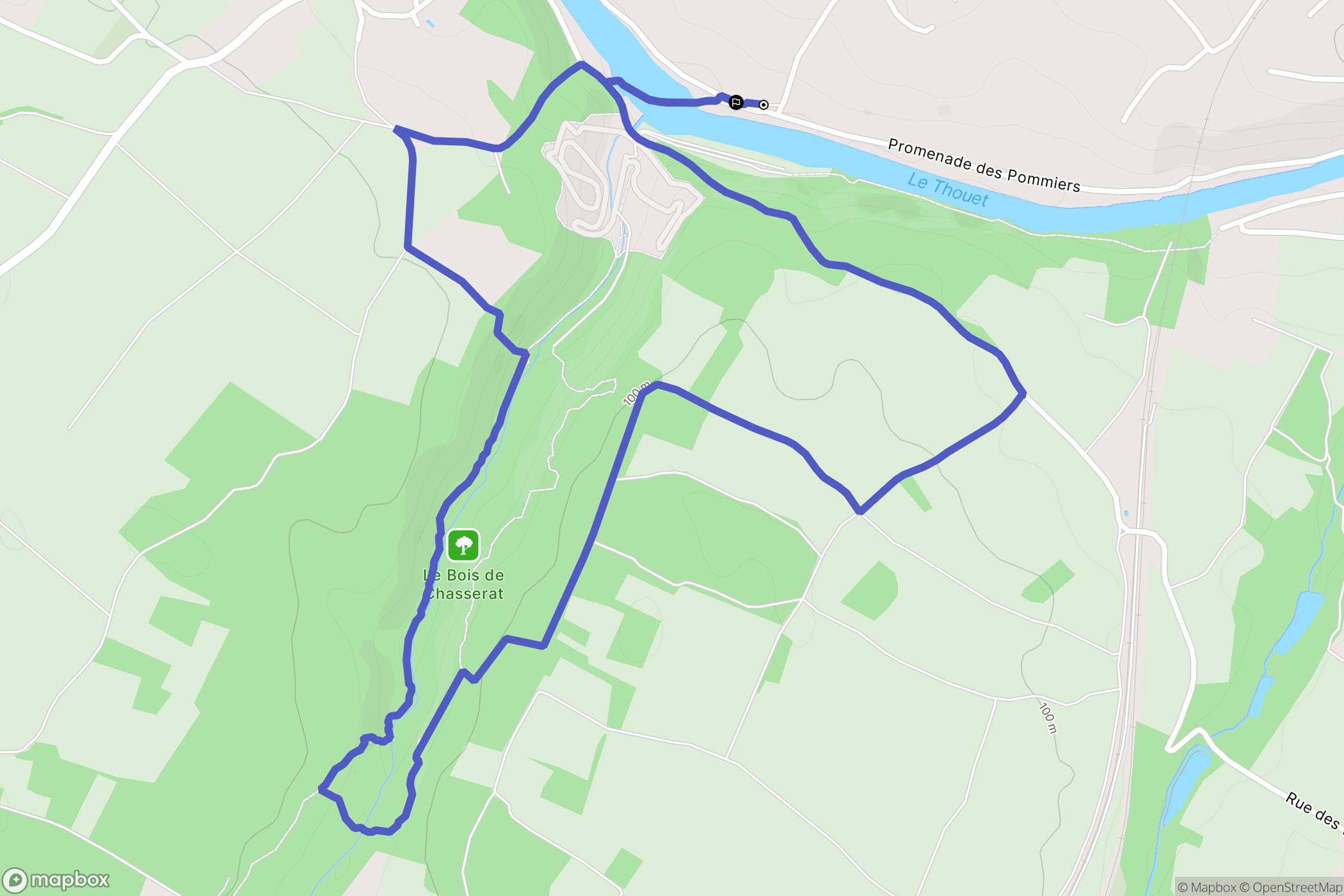 Thouars : carte du parcours de randonnée - France