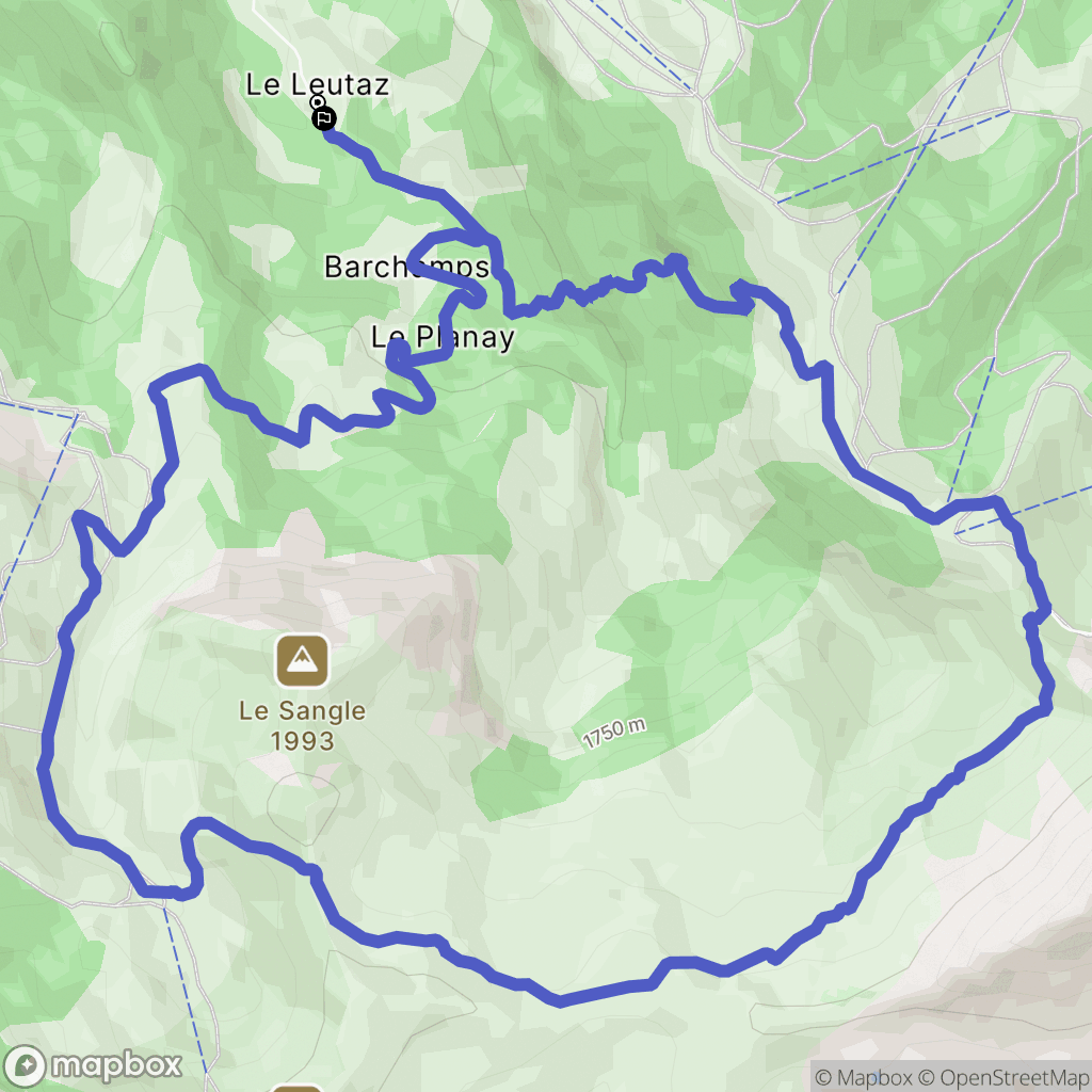 Megève : carte du parcours de randonnée - France