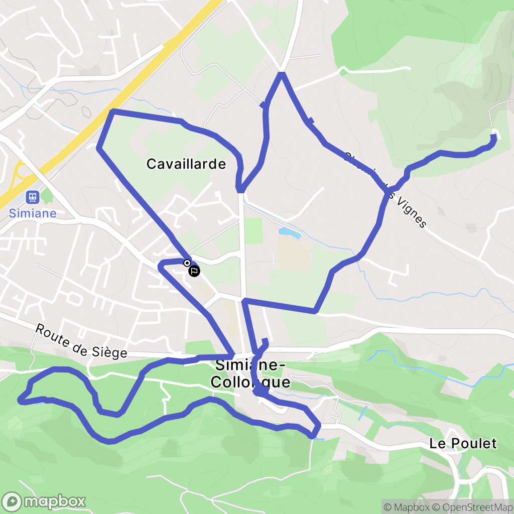Simiane-Collongue : carte du parcours de randonnée - France