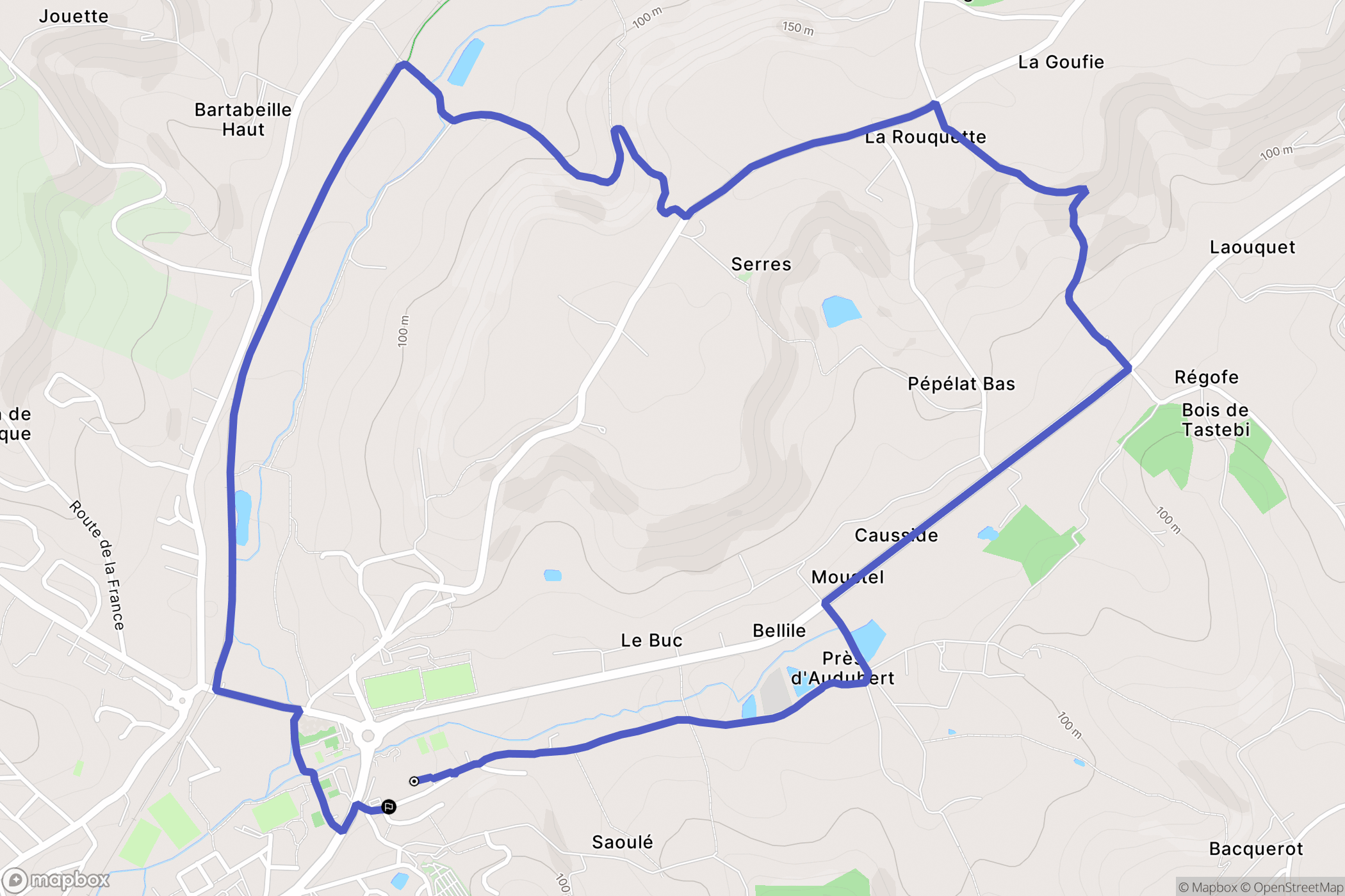 Pont-du-Casse : carte du parcours de randonnée - France