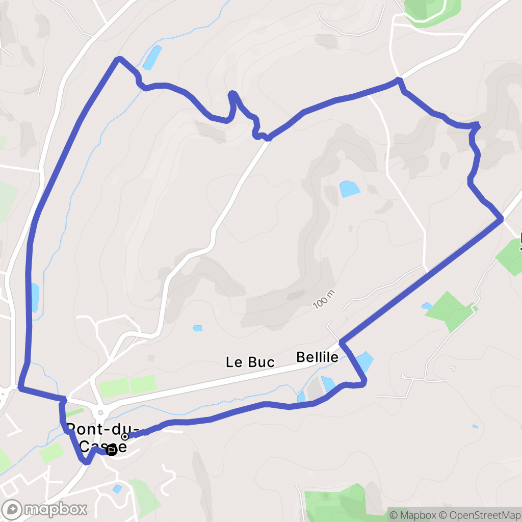 Pont-du-Casse : carte du parcours de randonnée - France