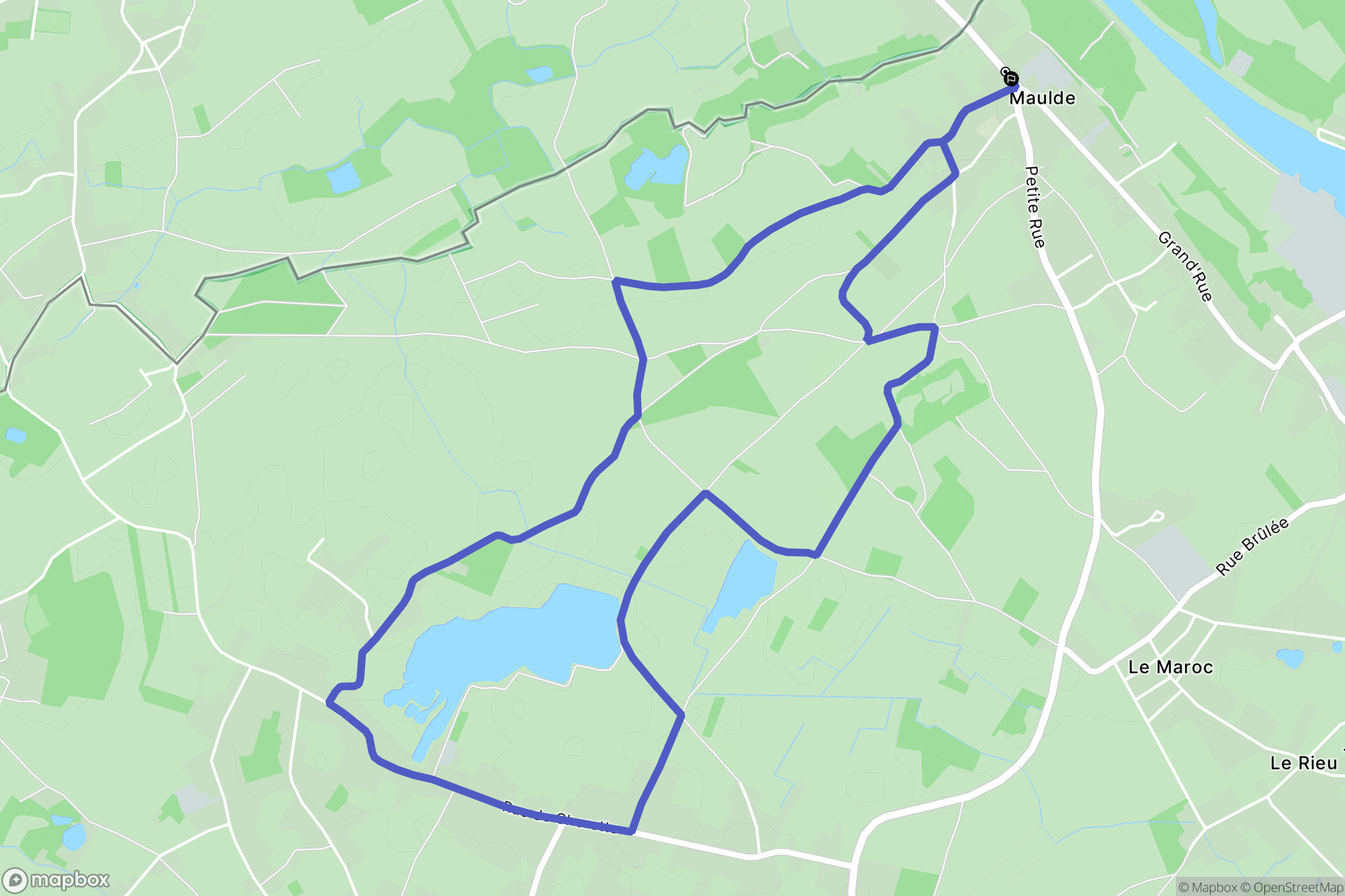 Maulde : carte du parcours de randonnée - France