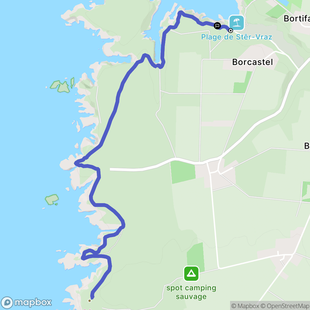 Sauzon : carte du parcours de randonnée - France