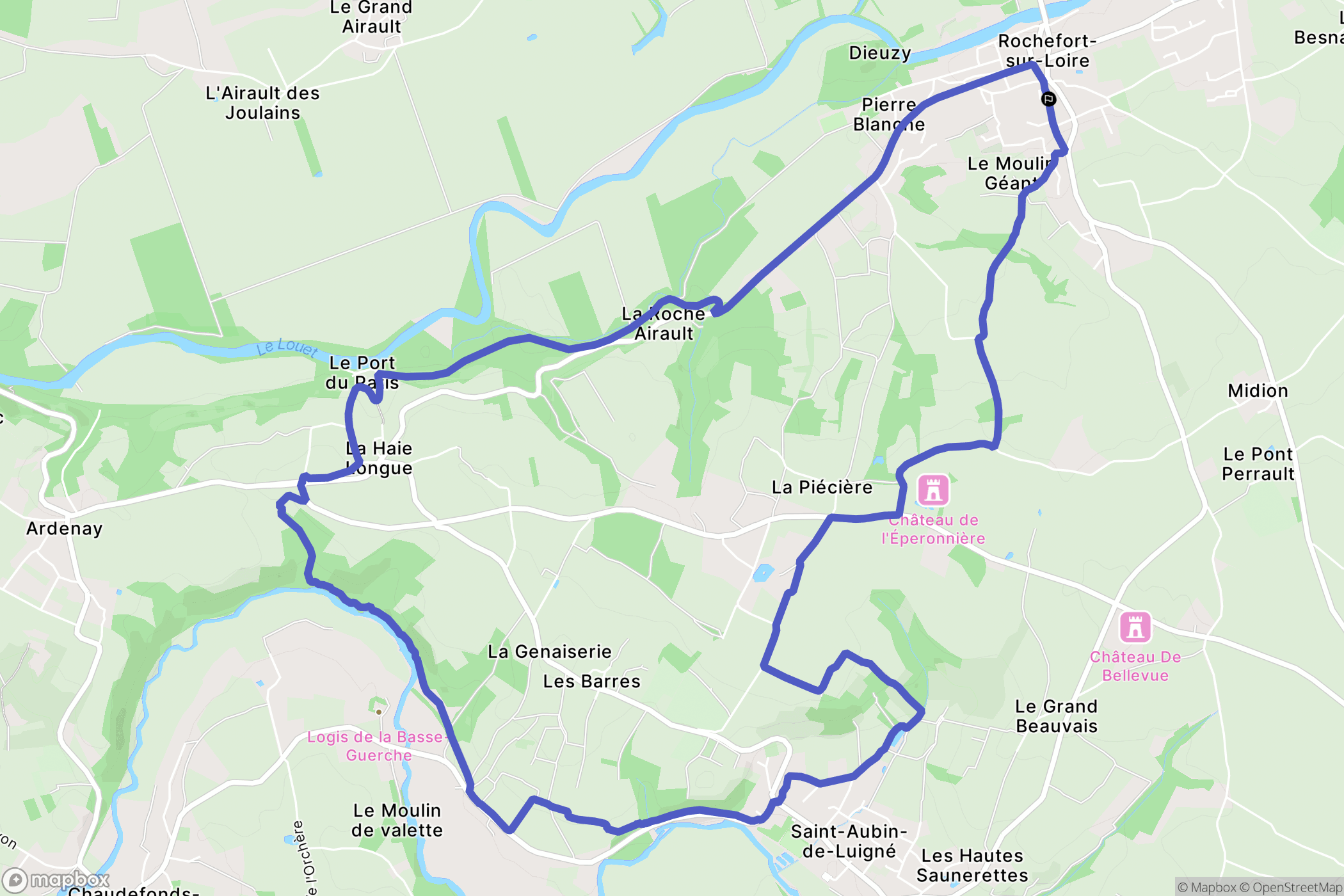 Rochefort-sur-Loire : carte du parcours de randonnée - France