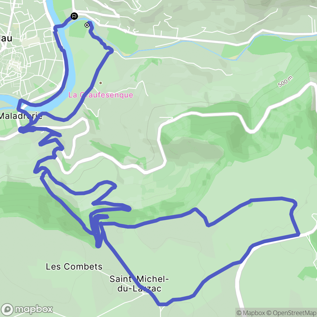 Millau : carte du parcours de randonnée - France