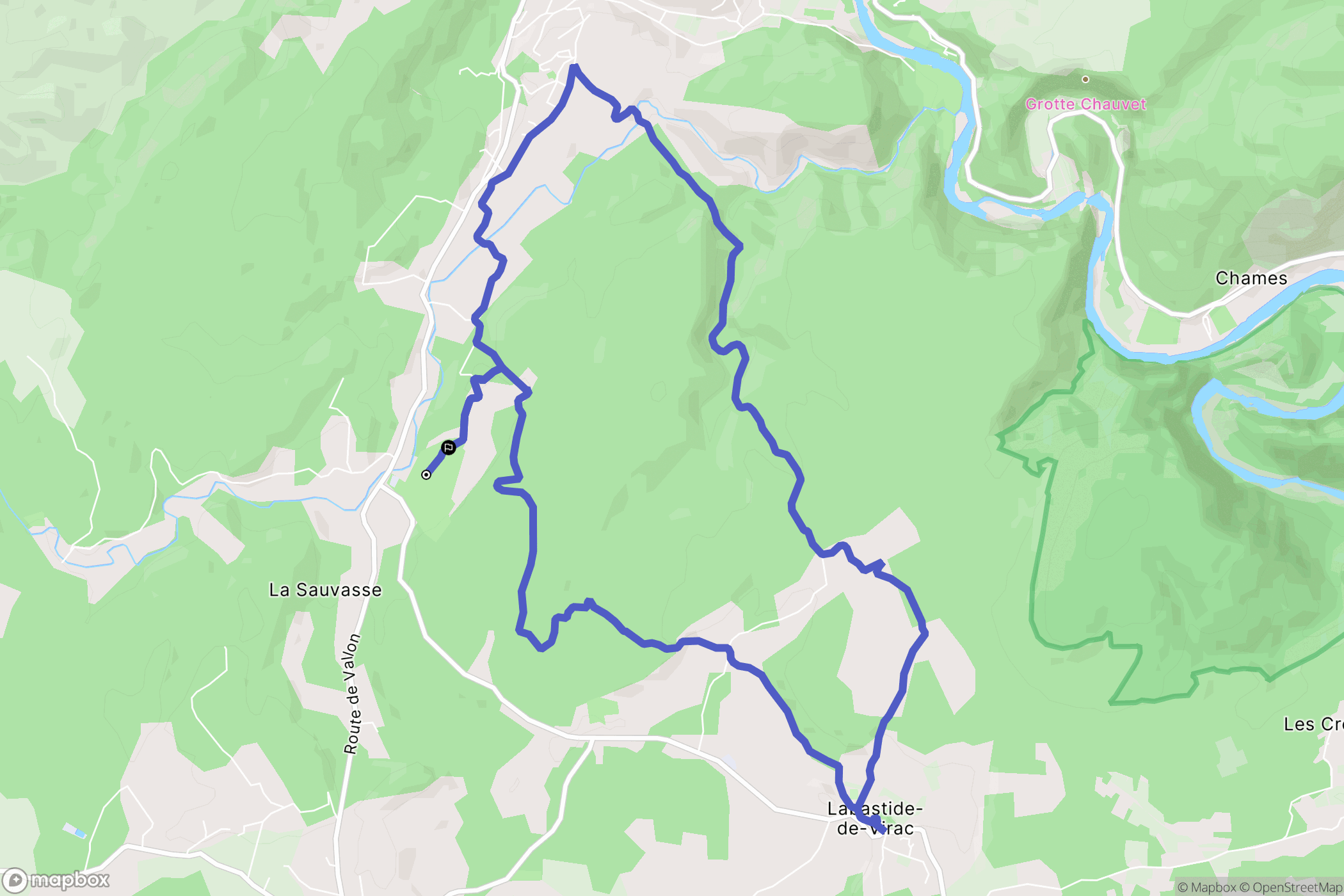 Vagnas : carte du parcours de randonnée - France