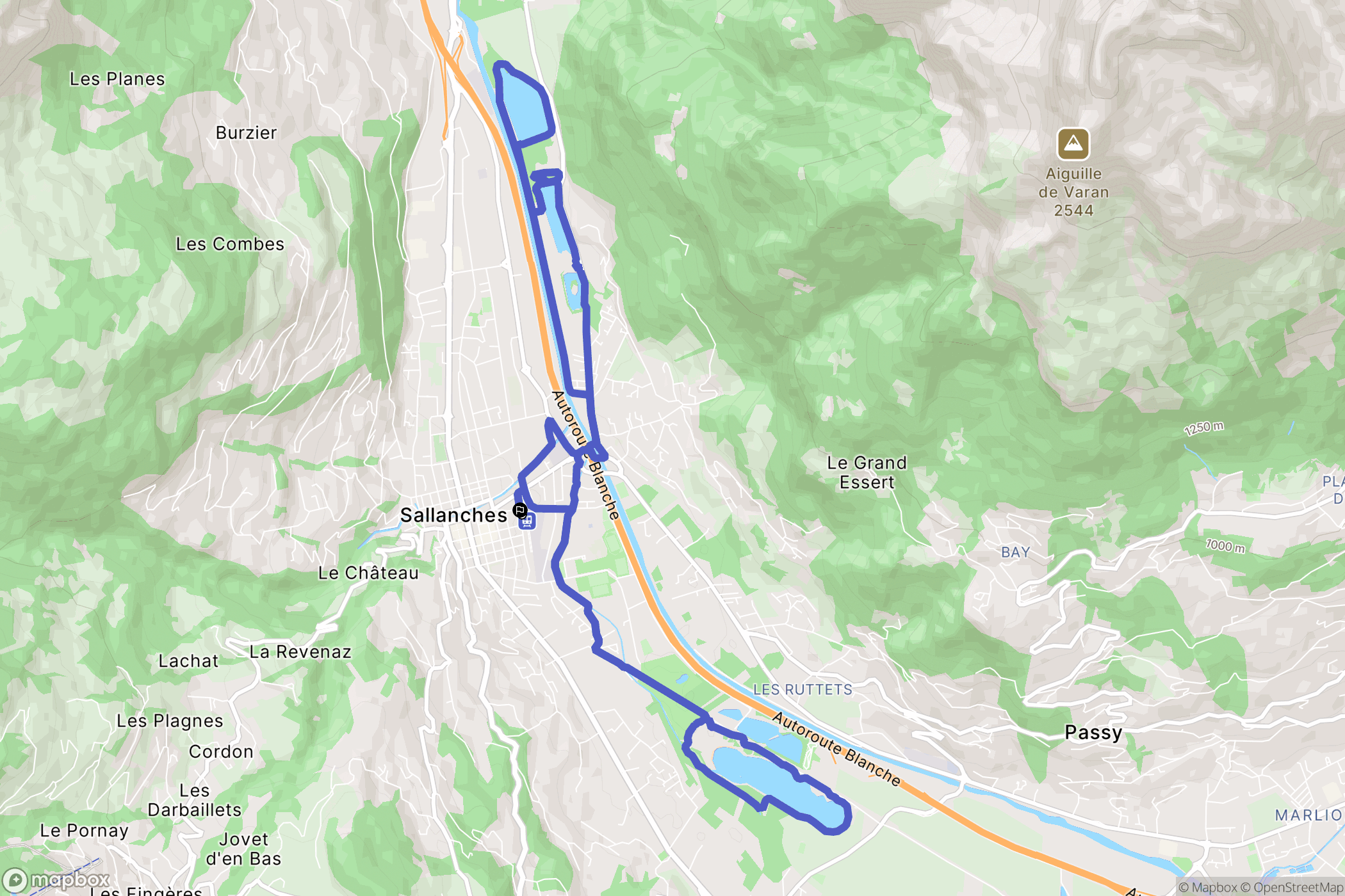 Sallanches : carte du parcours de randonnée - France