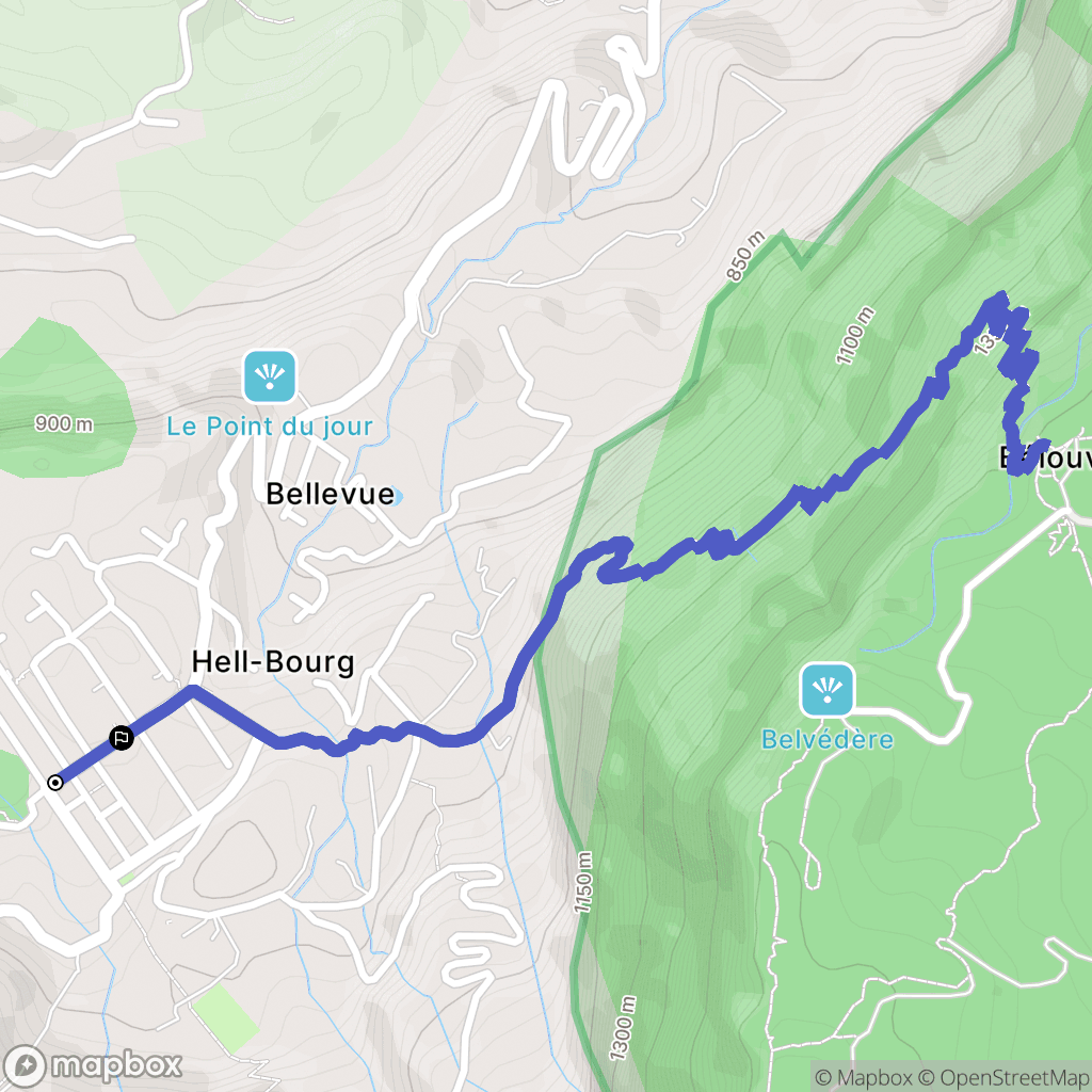 Salazie : carte du parcours de randonnée - France