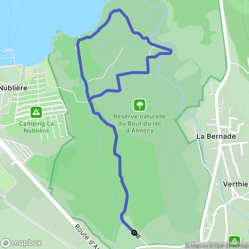 Doussard : carte du parcours de randonnée - France