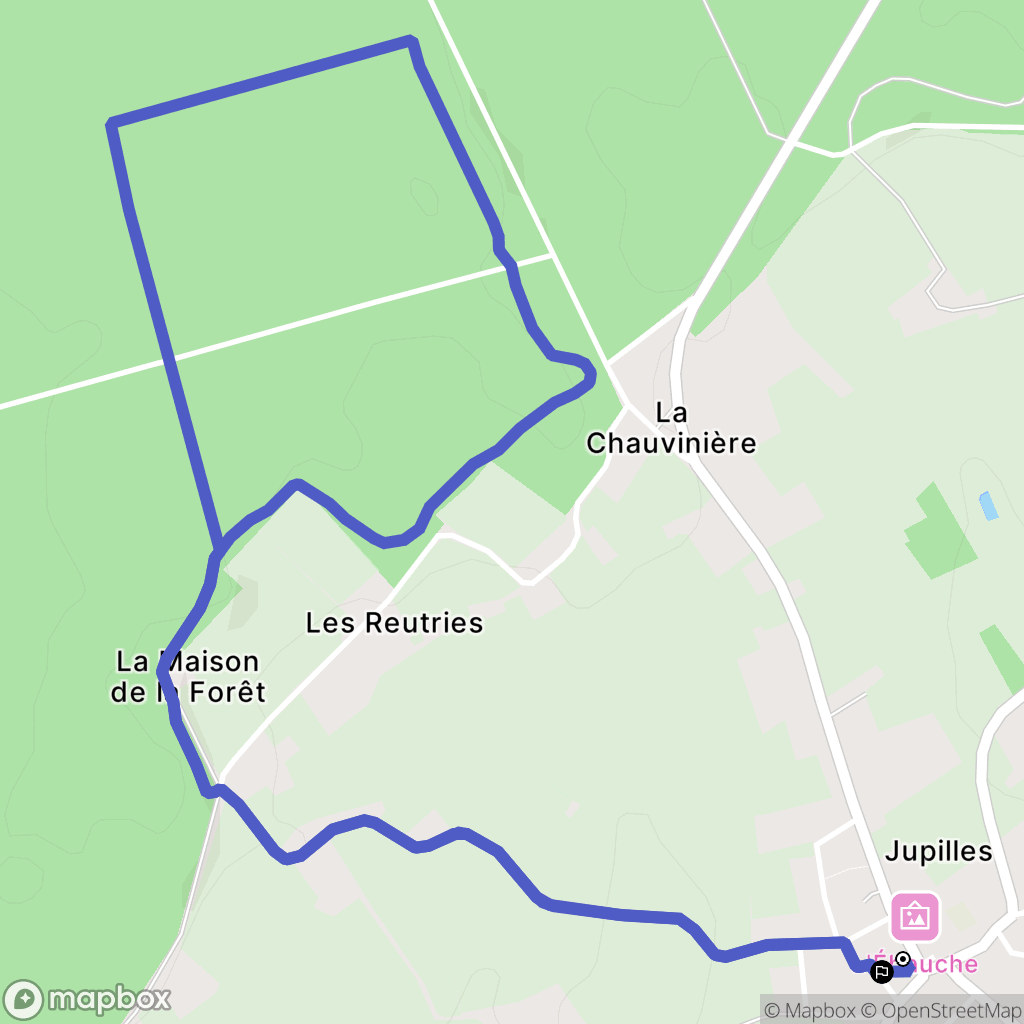 Jupilles : carte du parcours de randonnée - France