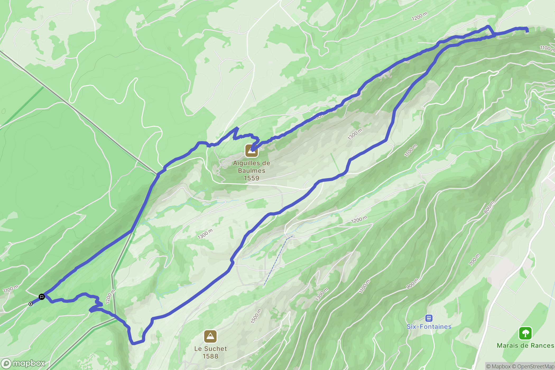 Jougne : carte du parcours de randonnée - France