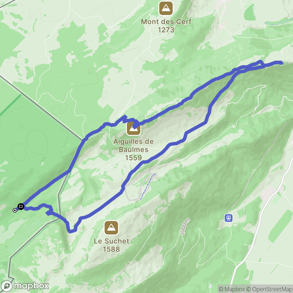 Jougne : carte du parcours de randonnée - France
