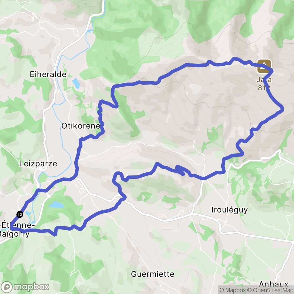 Saint-Étienne-de-Baïgorry : carte du parcours de randonnée - France