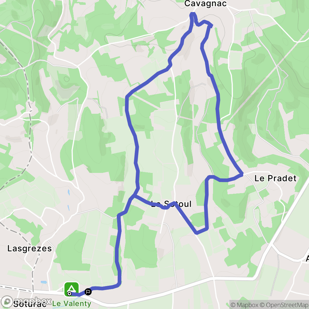 Soturac : carte du parcours de randonnée - France