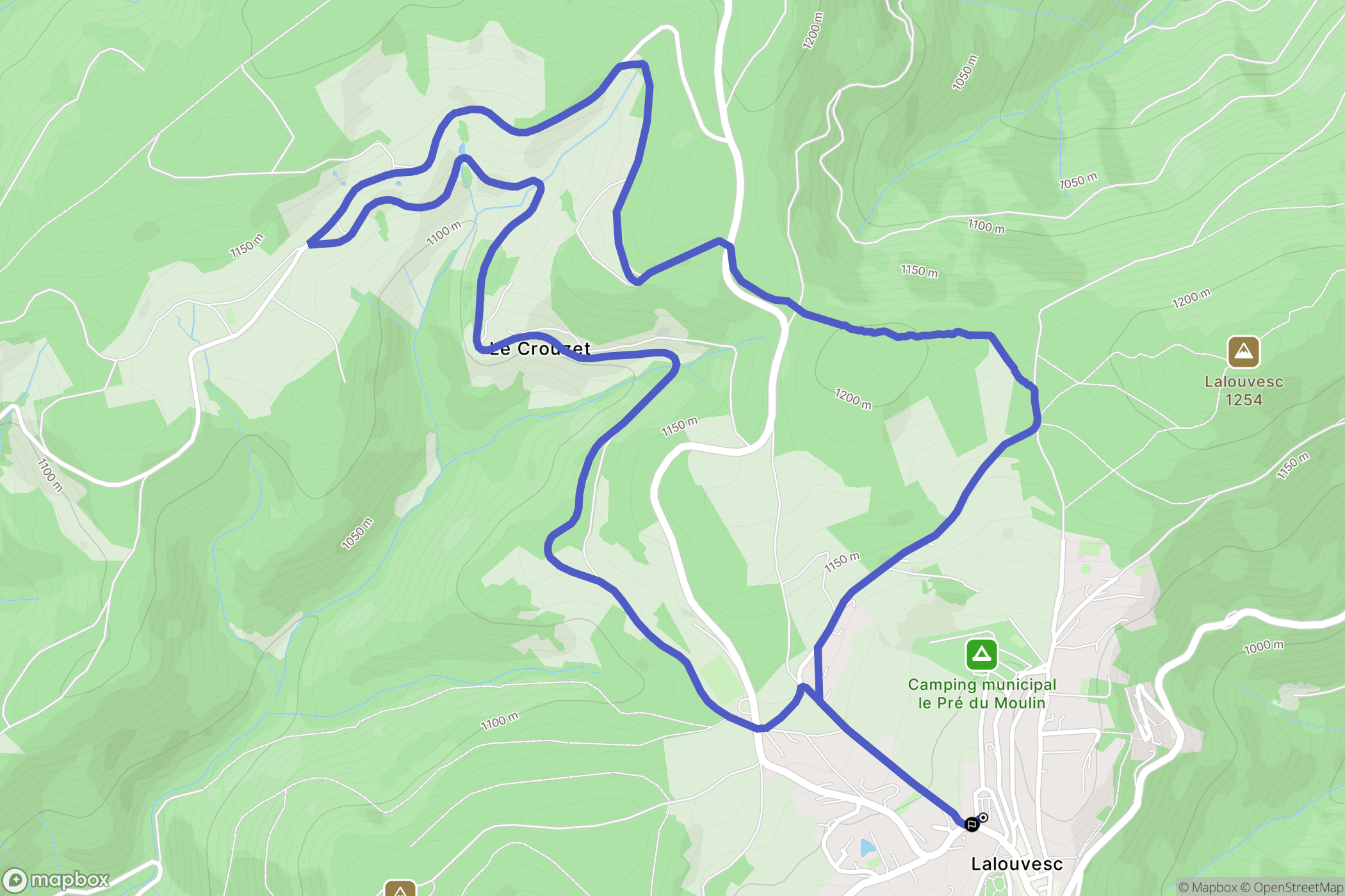 Lalouvesc : carte du parcours de randonnée - France