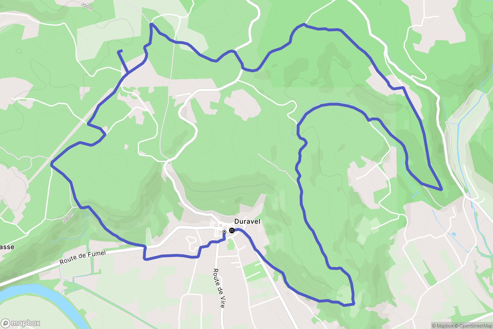 Duravel : carte du parcours de randonnée - France