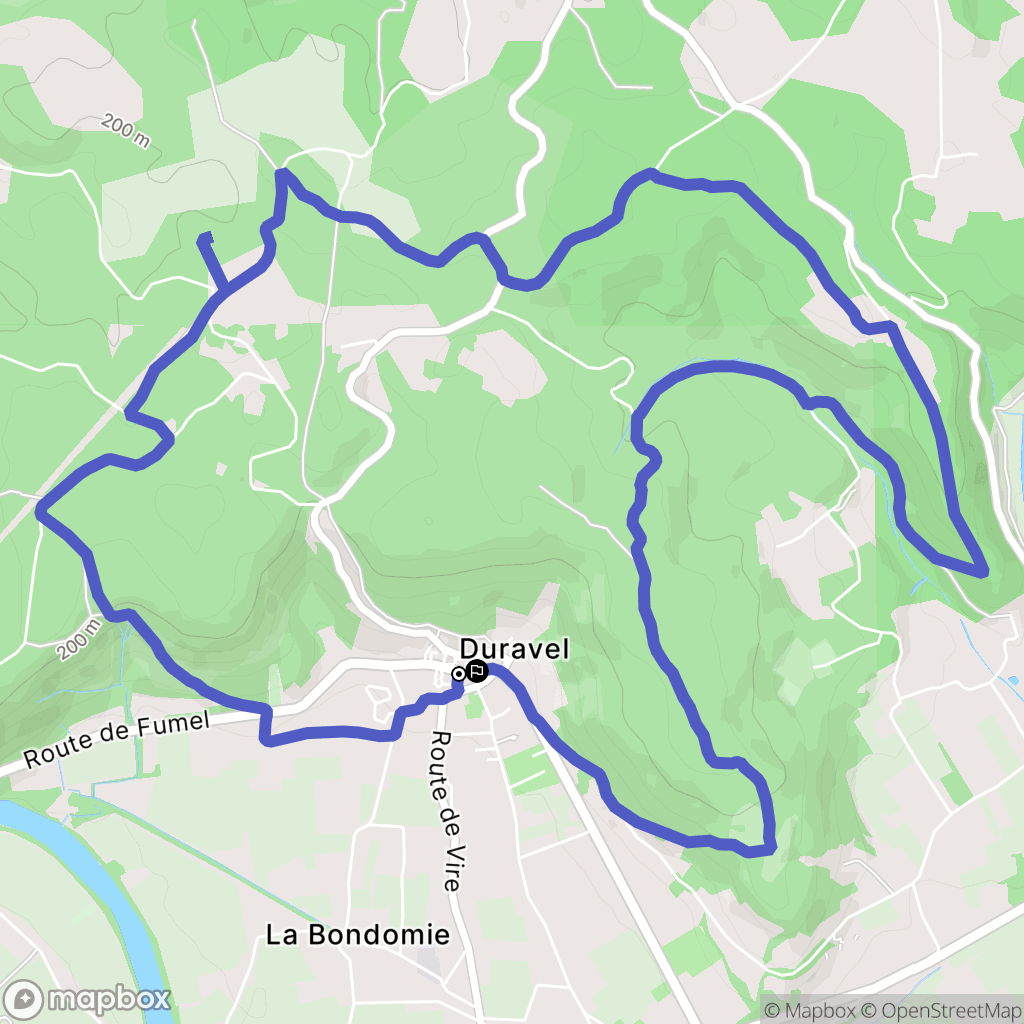 Duravel : carte du parcours de randonnée - France