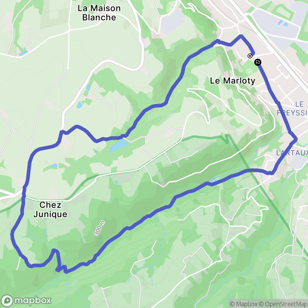 Loire sur Rhone : carte du parcours de randonnée - France