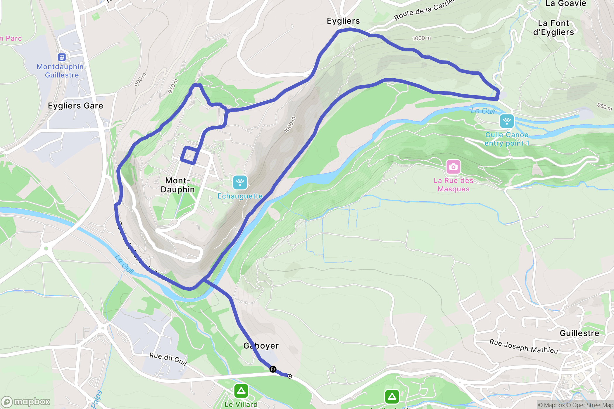 Guillestre : carte du parcours de randonnée - France