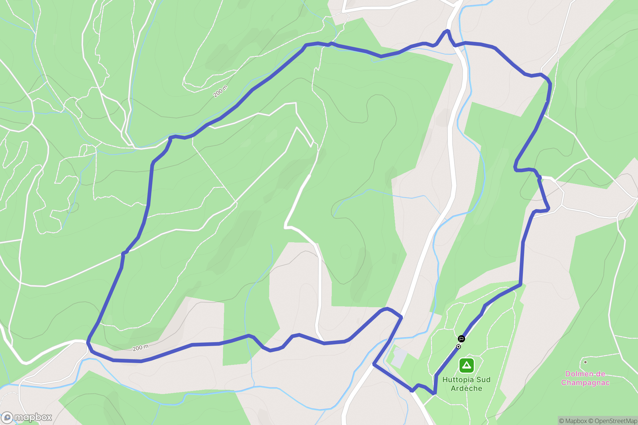 Salavas : carte du parcours de randonnée - France