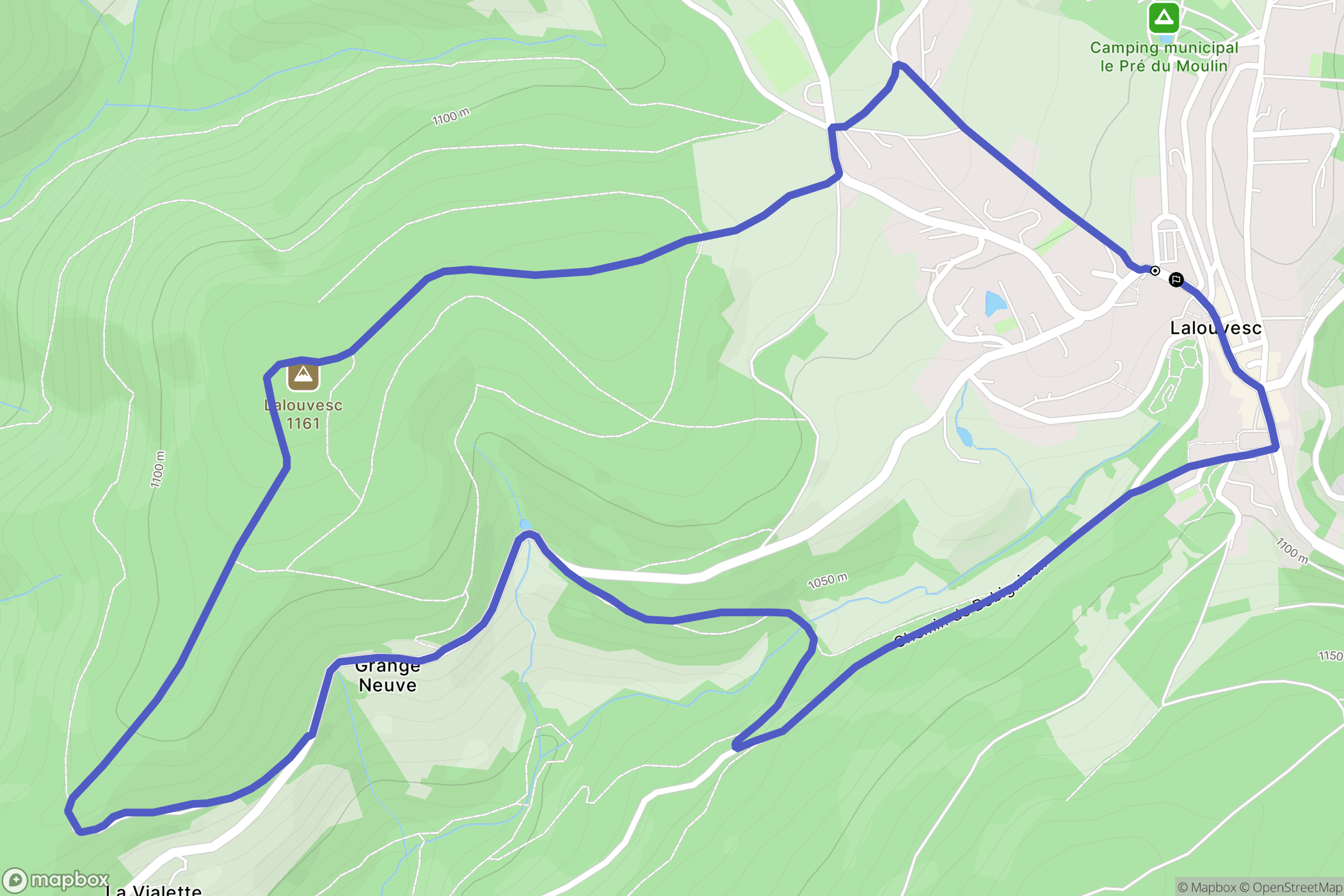 Lalouvesc : carte du parcours de randonnée - France