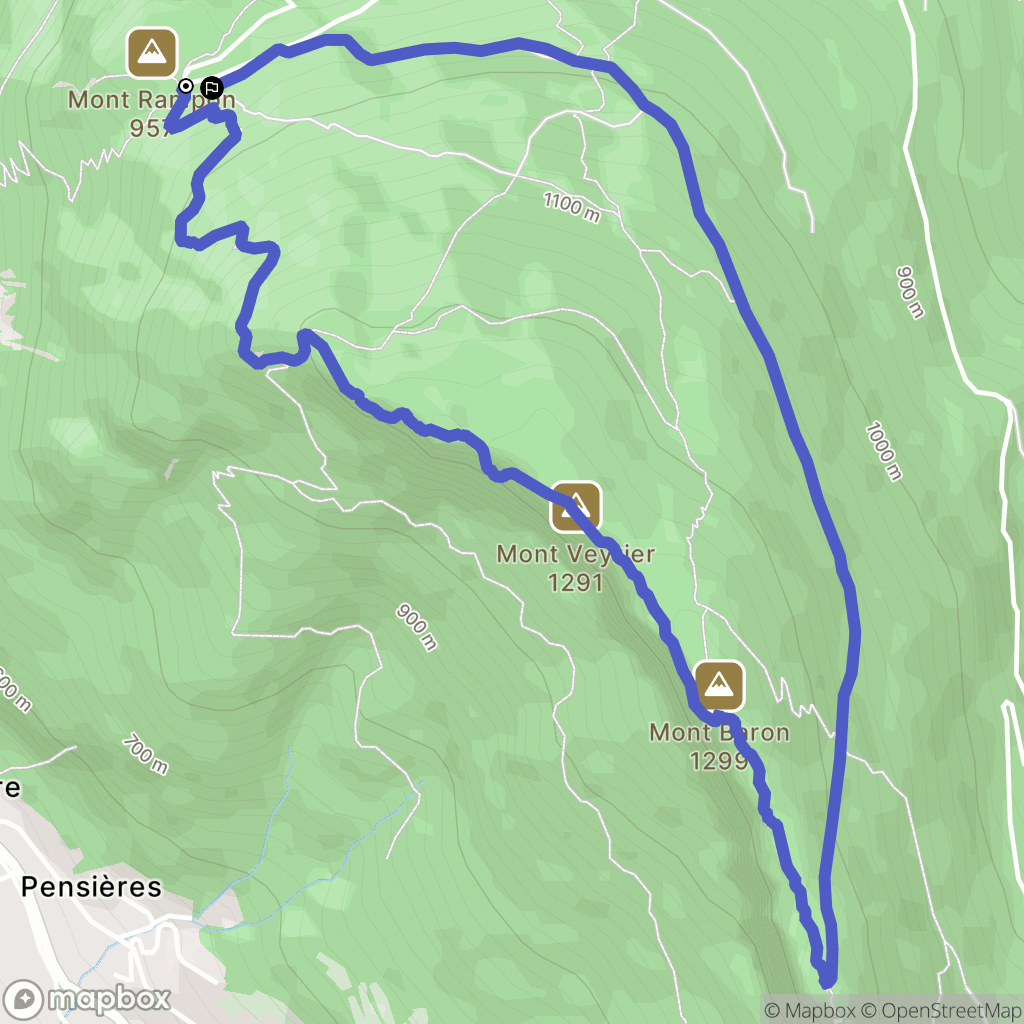 Annecy : carte du parcours de randonnée - France