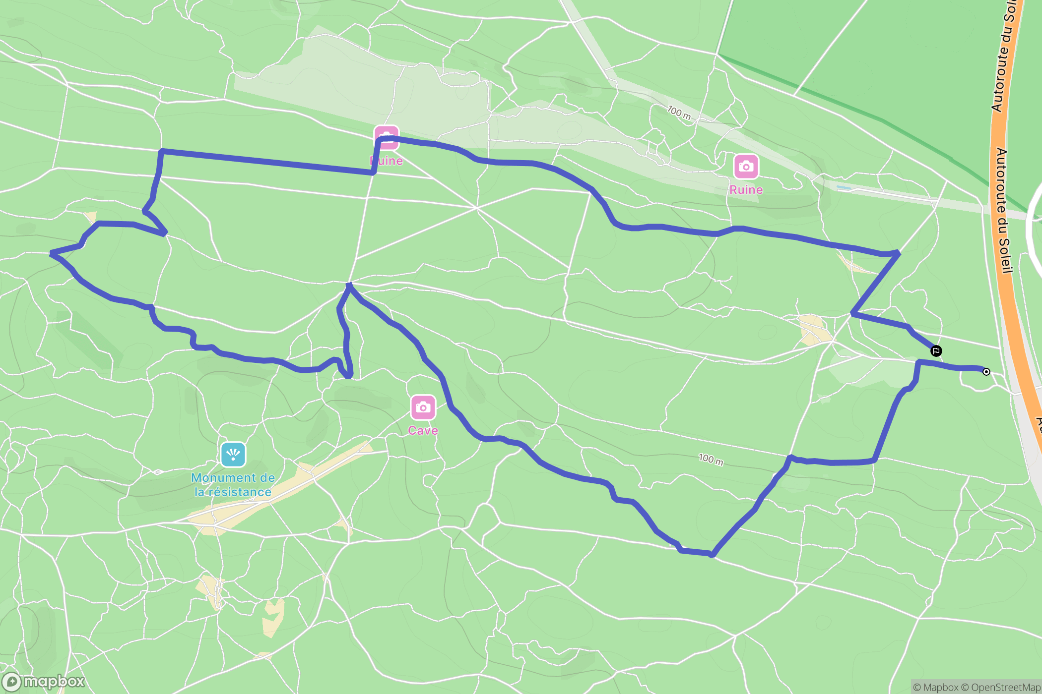 Noisy-sur-École : carte du parcours de randonnée - France