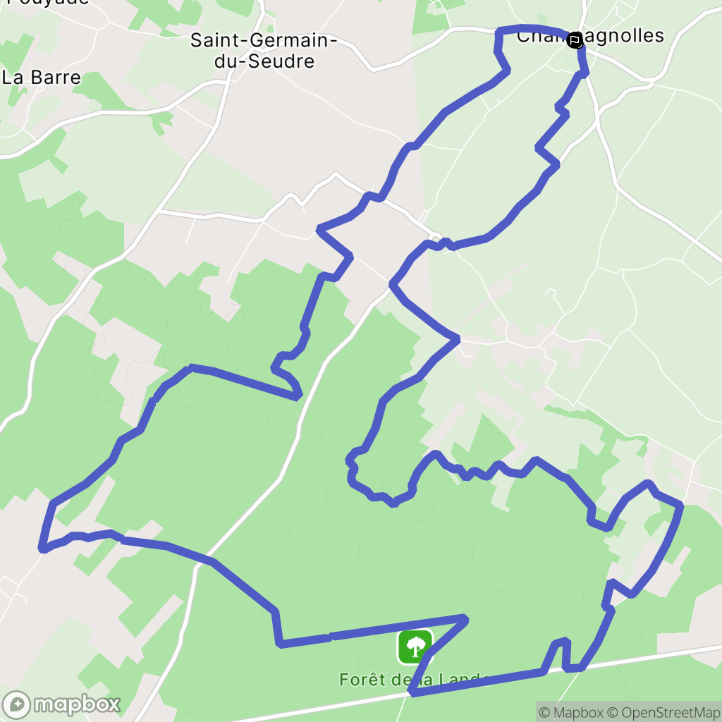 Champagnolles : carte du parcours de randonnée - France