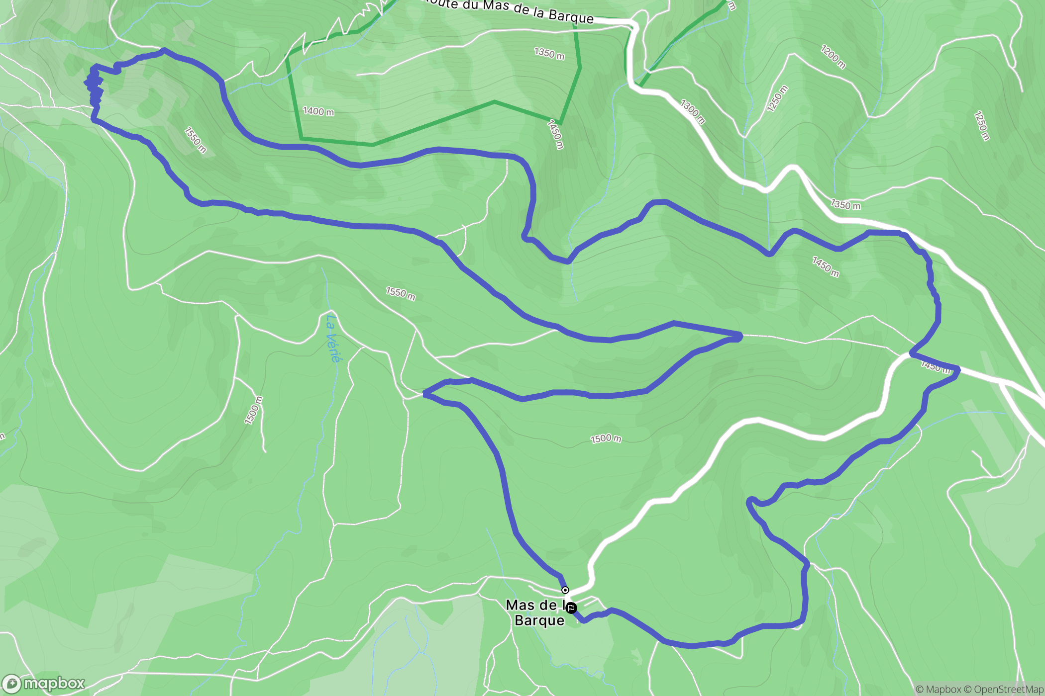 Pont-de-Montvert-Sud-Mont-Lozère : carte du parcours de randonnée - France