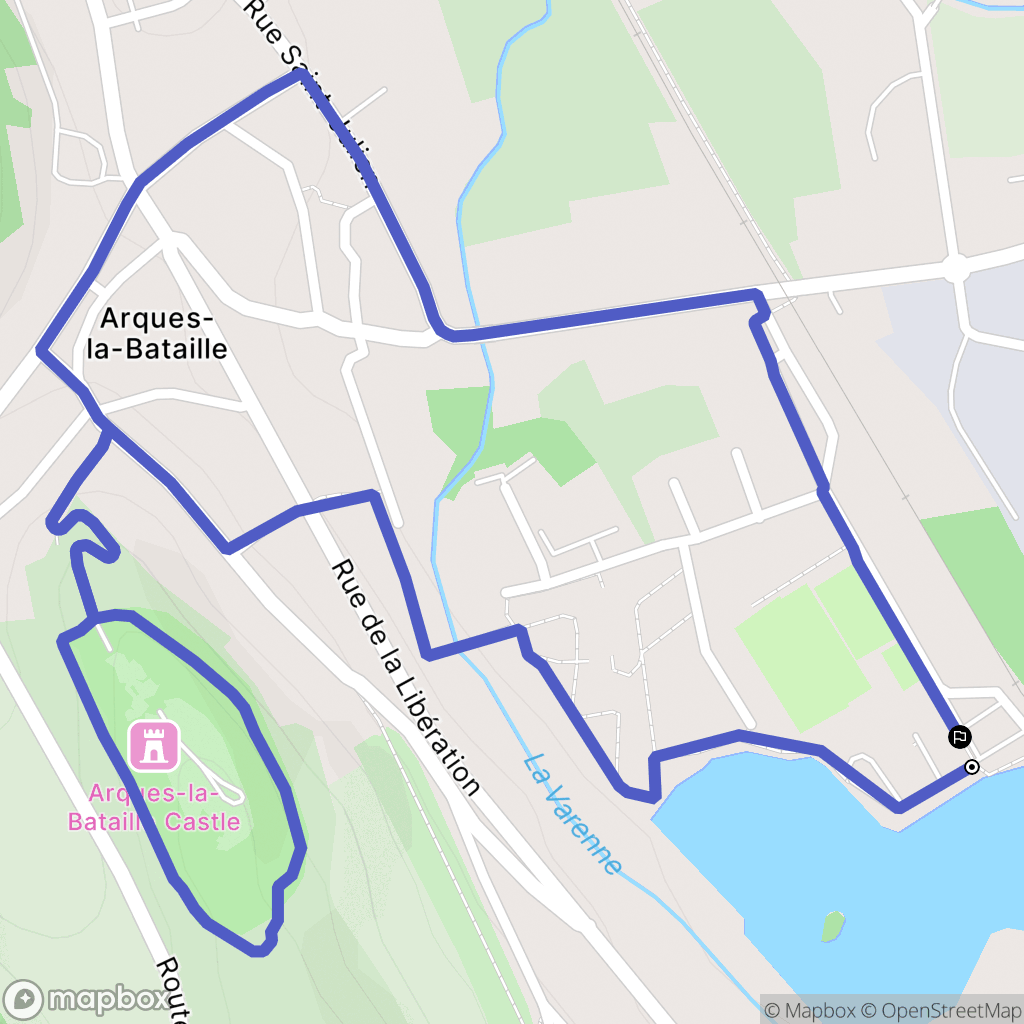 Arques-la-Bataille : carte du parcours de randonnée - France