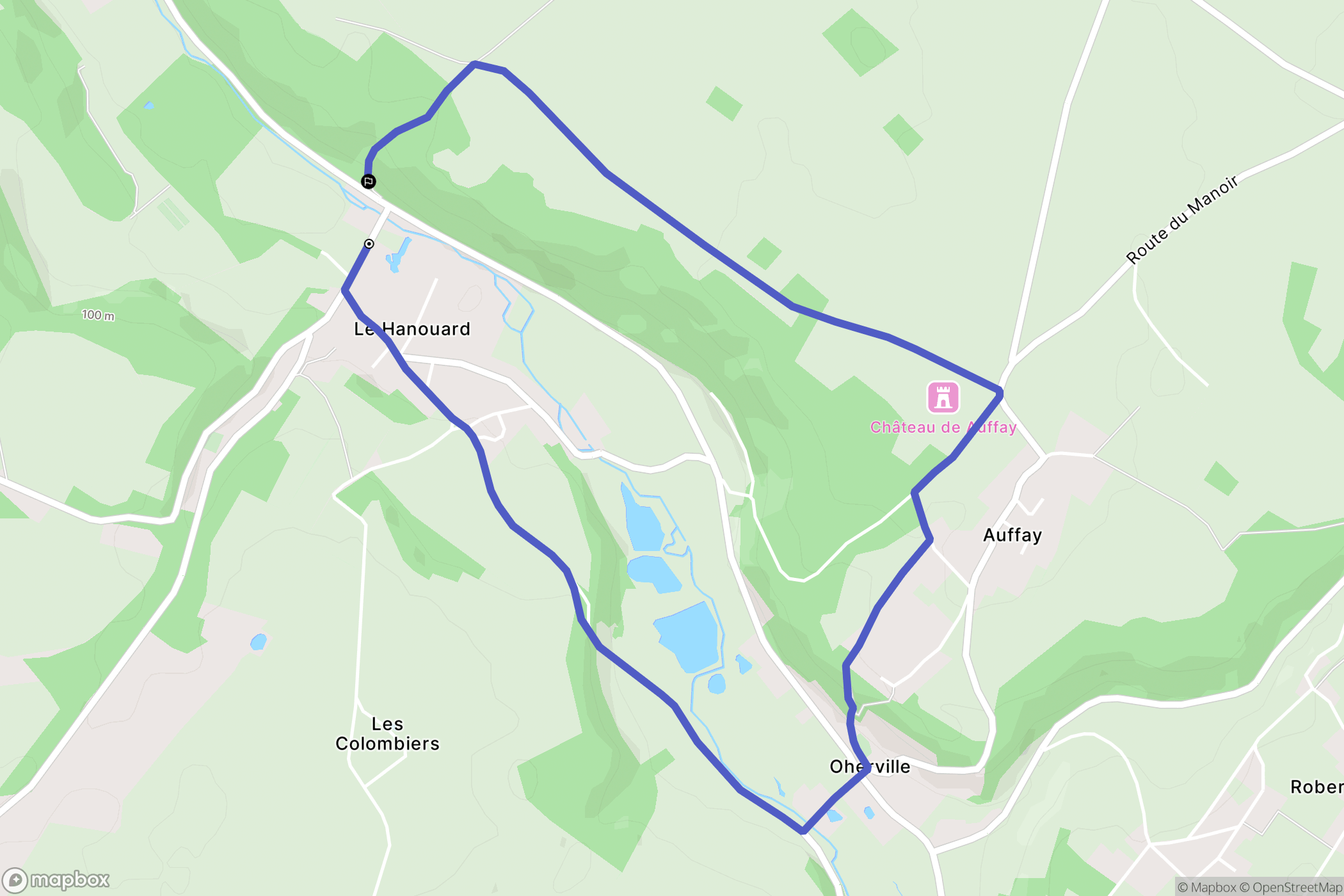 Le Hanouard : carte du parcours de randonnée - France