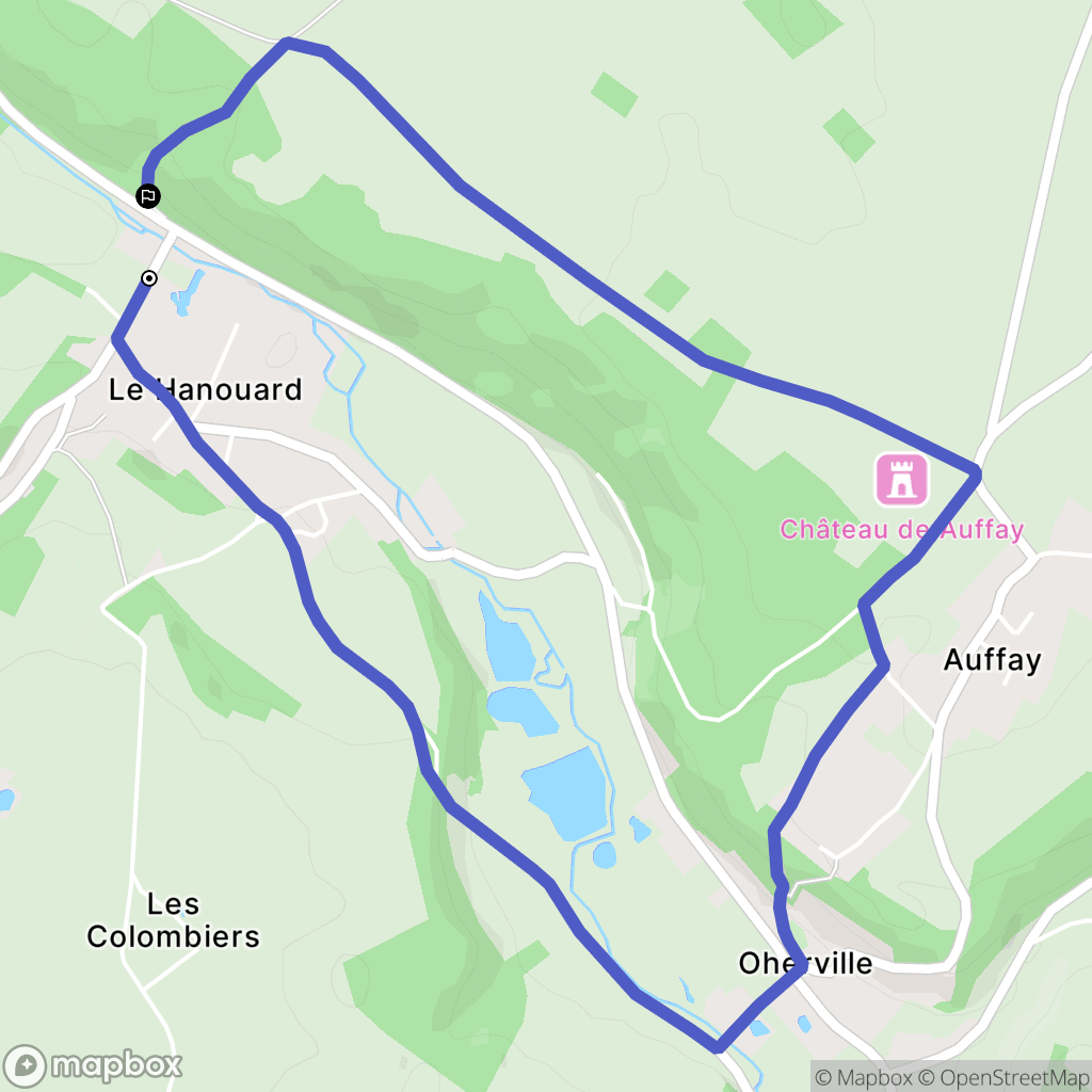 Le Hanouard : carte du parcours de randonnée - France