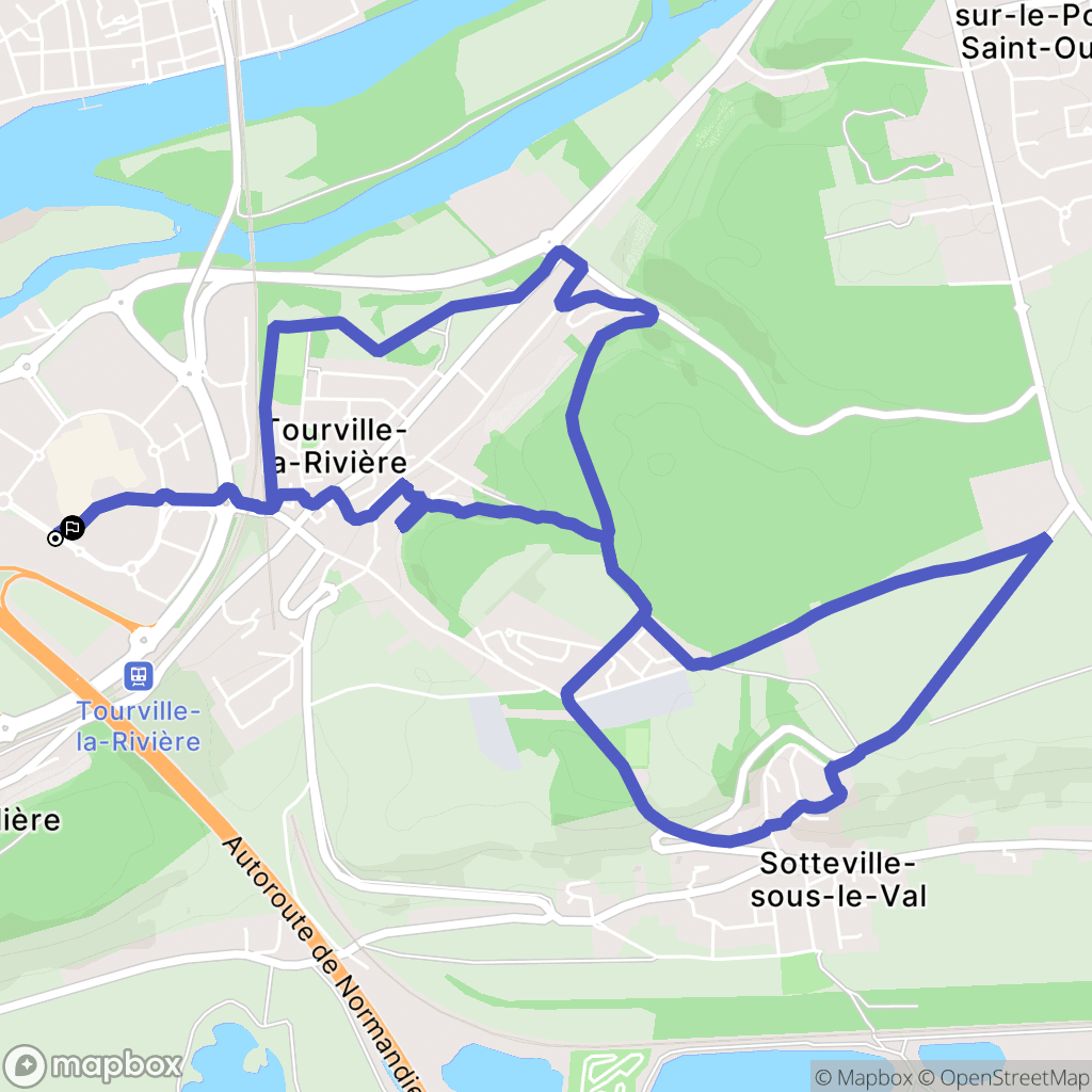 Tourville-la-Rivière : carte du parcours de randonnée - France