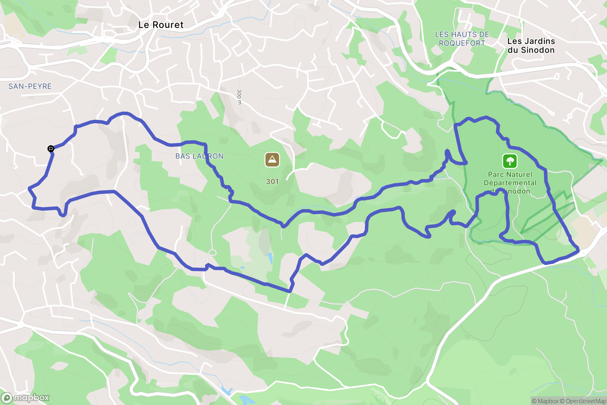 Opio : carte du parcours de randonnée - France