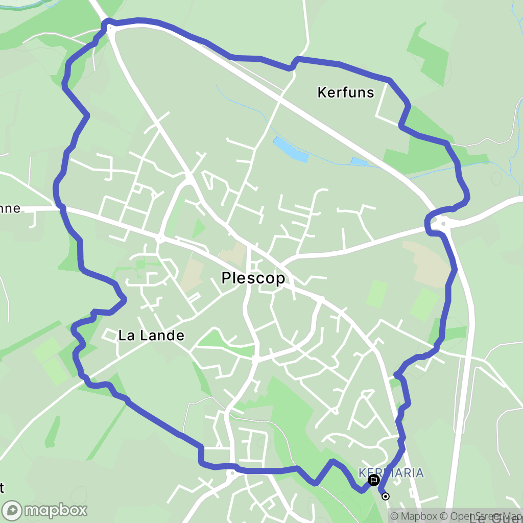 Plescop : carte du parcours de randonnée - France