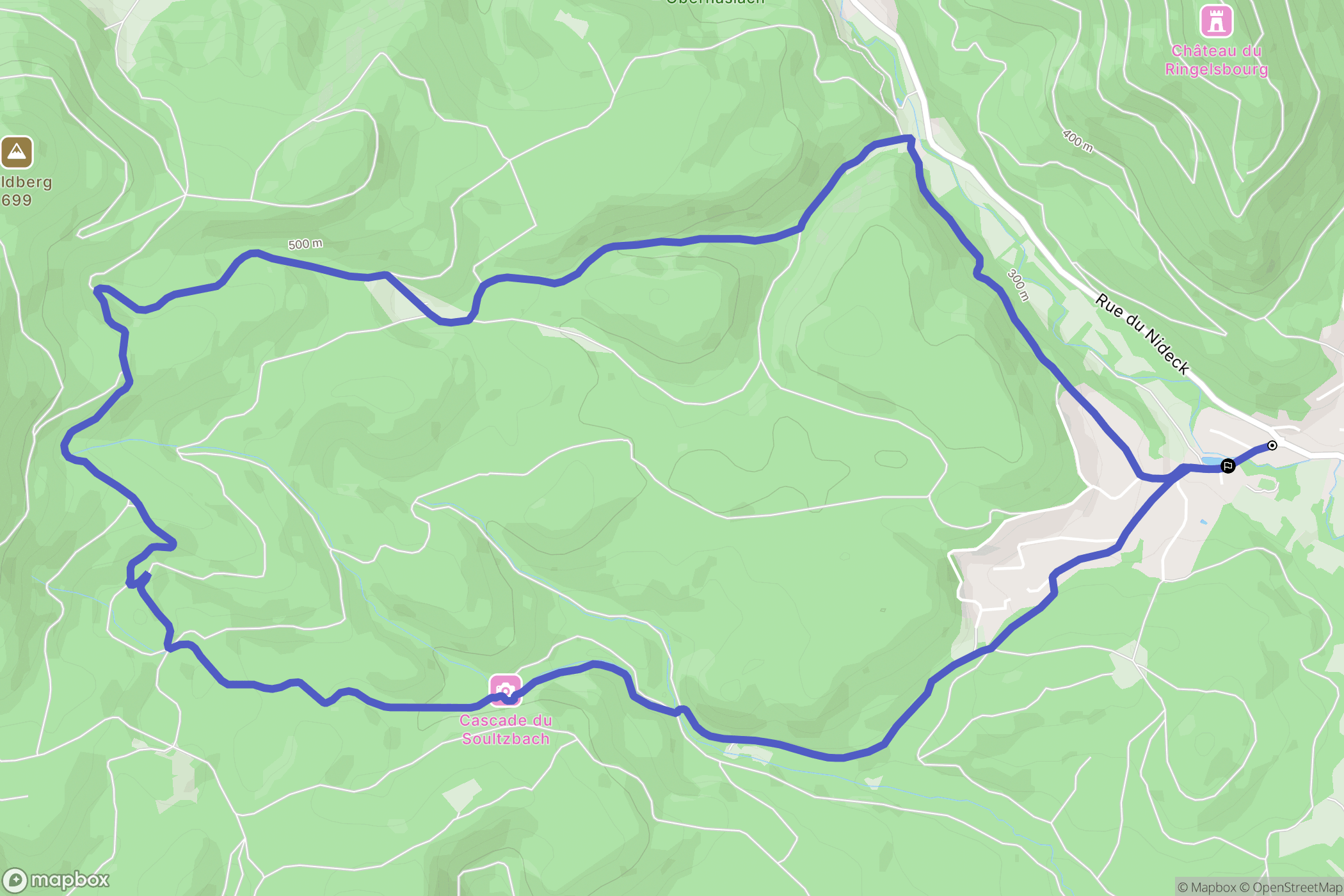 Oberhaslach : carte du parcours de randonnée - France