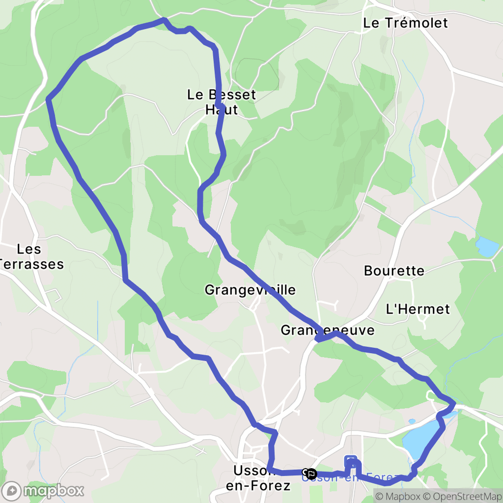 Usson-en-Forez : carte du parcours de randonnée - France