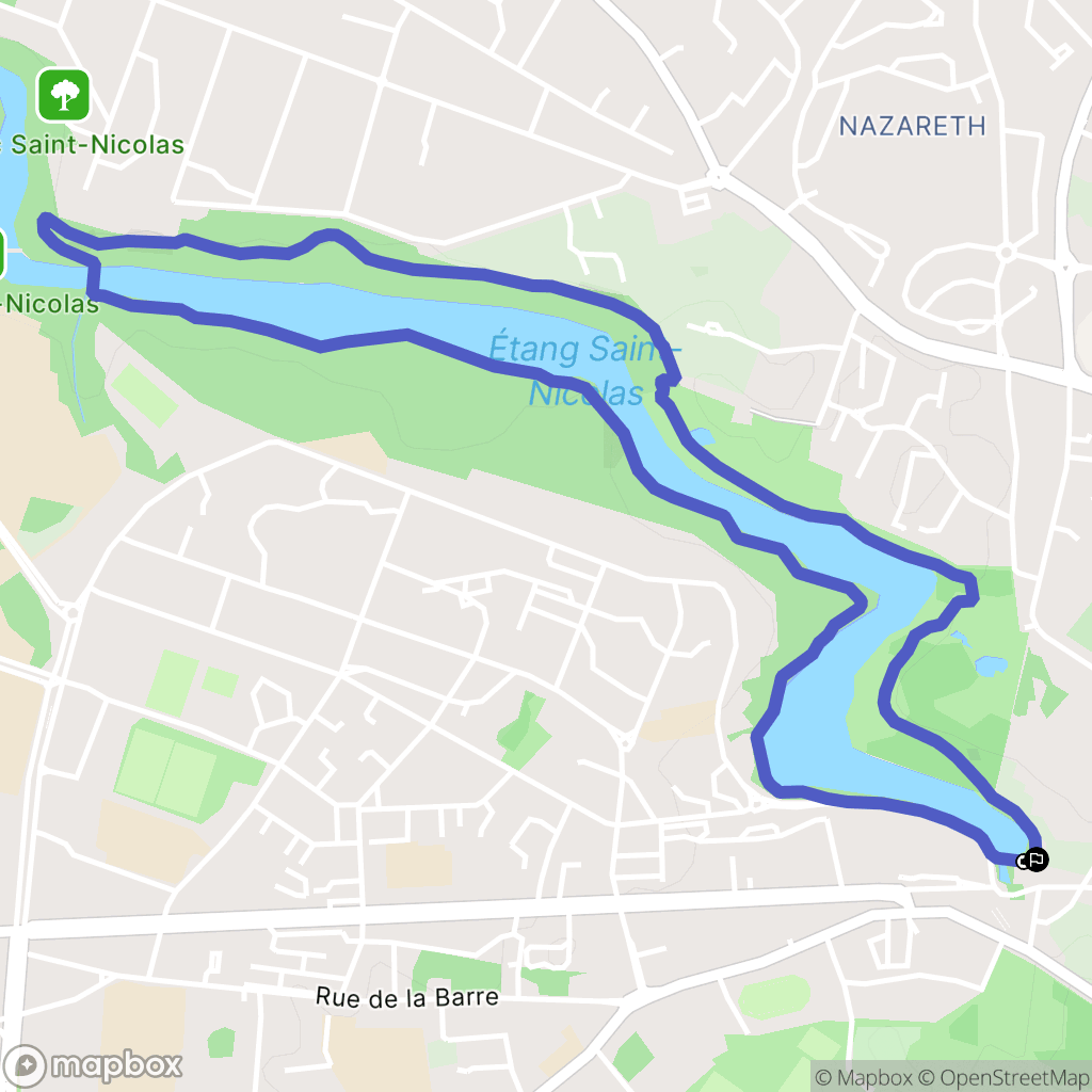 Angers : carte du parcours de randonnée - France