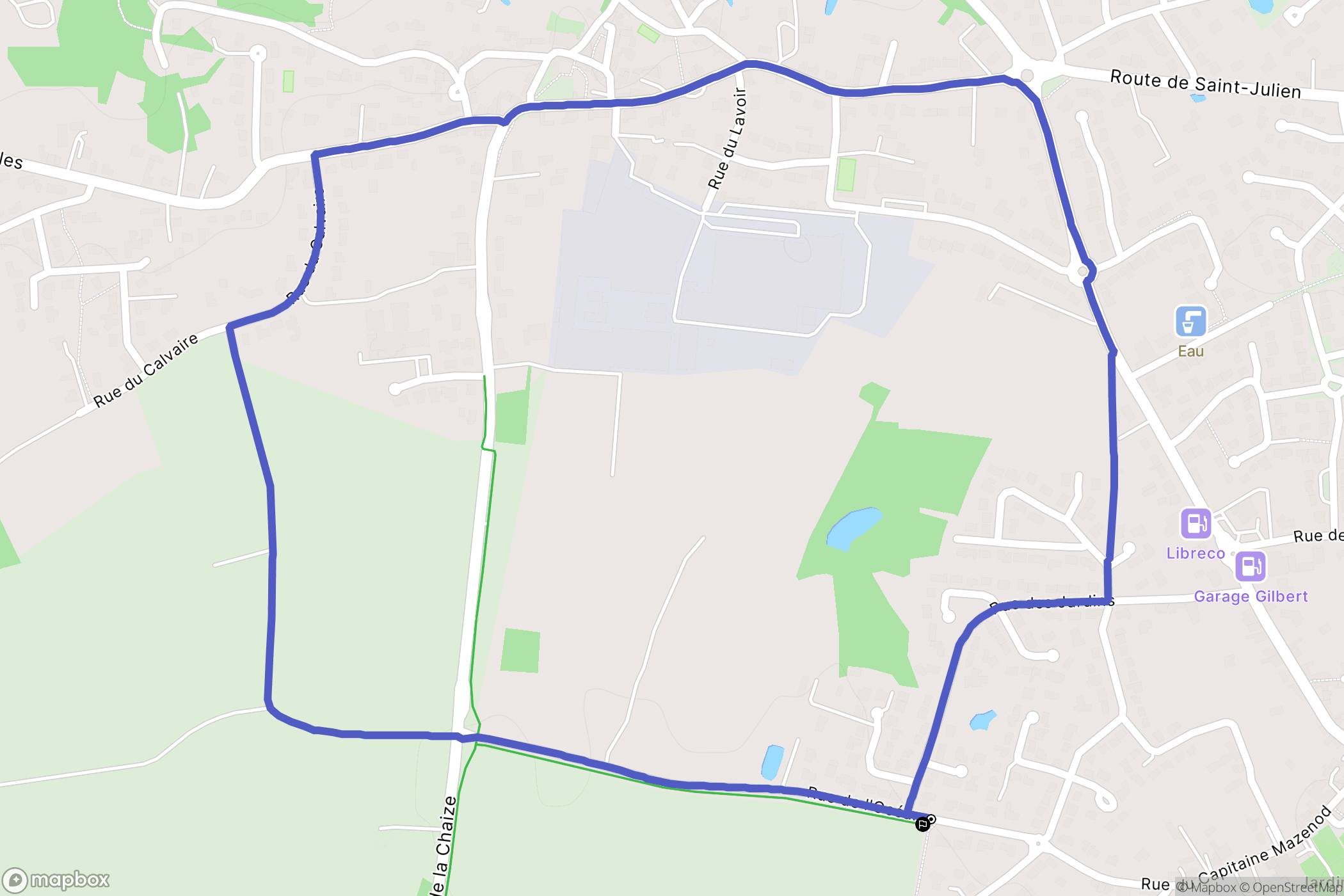 La Chaize Giraud : carte du parcours de randonnée - France