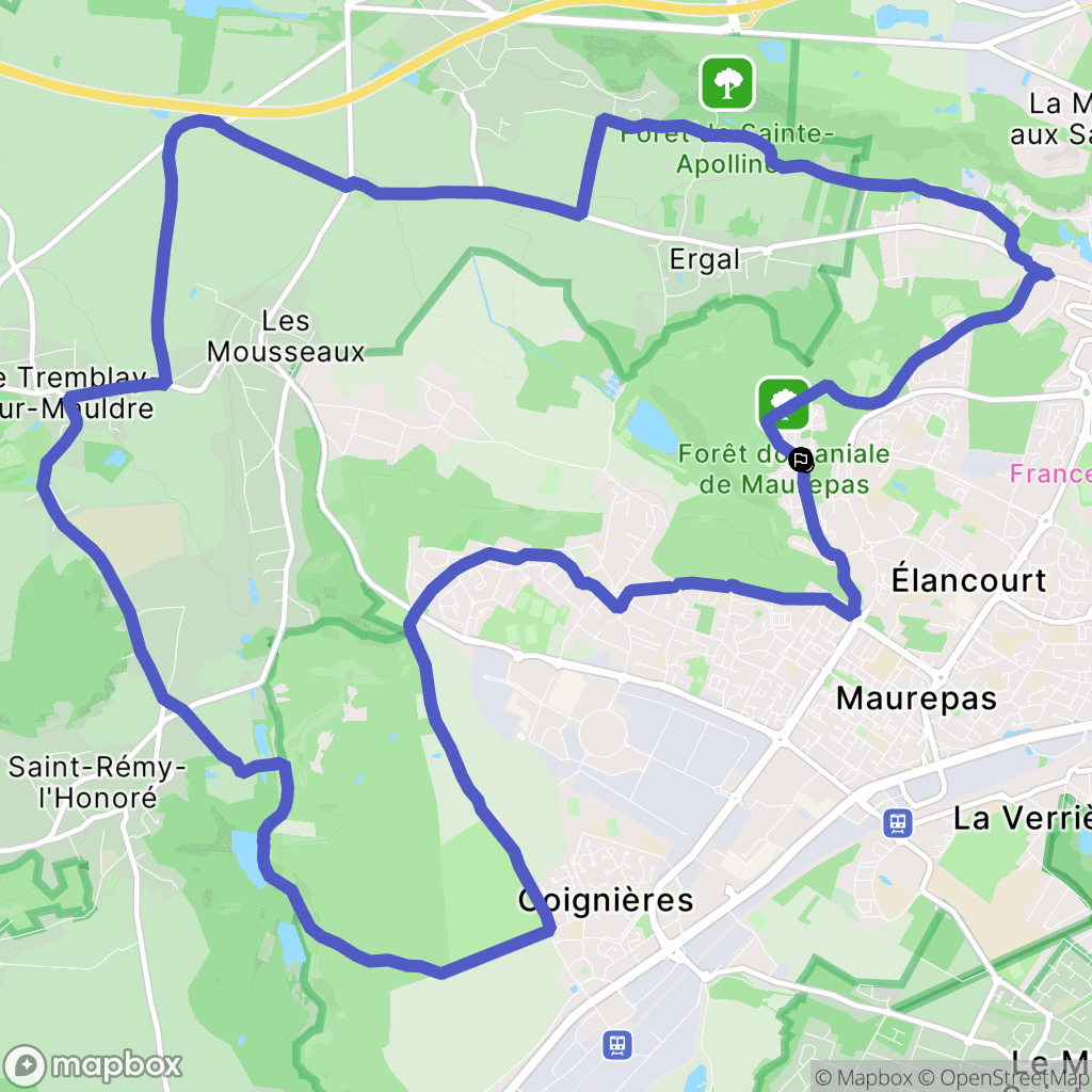 Maurepas : carte du parcours de randonnée - France