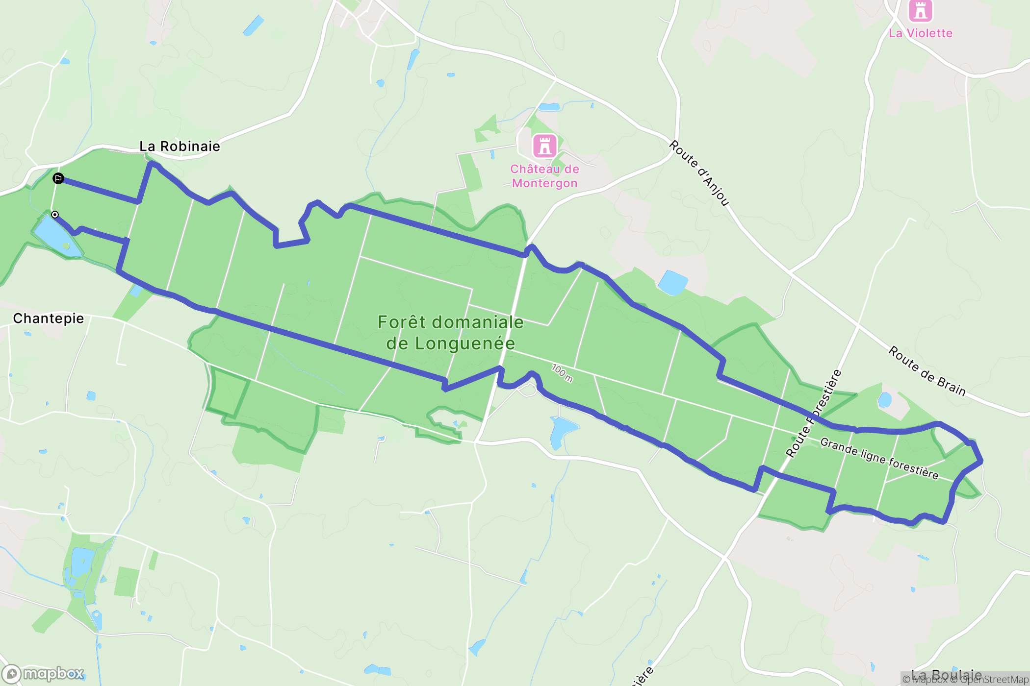 Erdre-en-Anjou : carte du parcours de randonnée - France