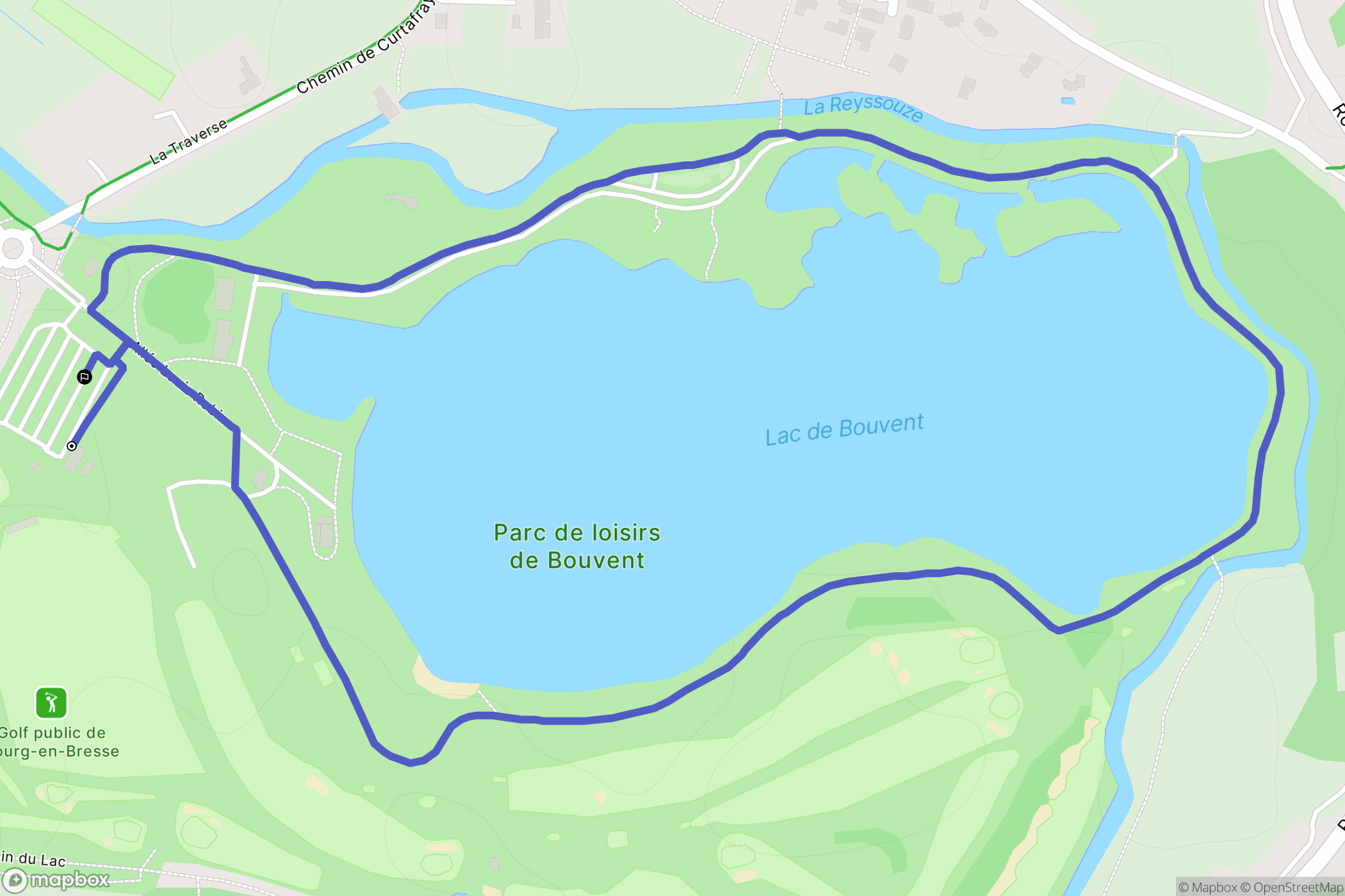 Bourg-en-Bresse : carte du parcours de randonnée - France