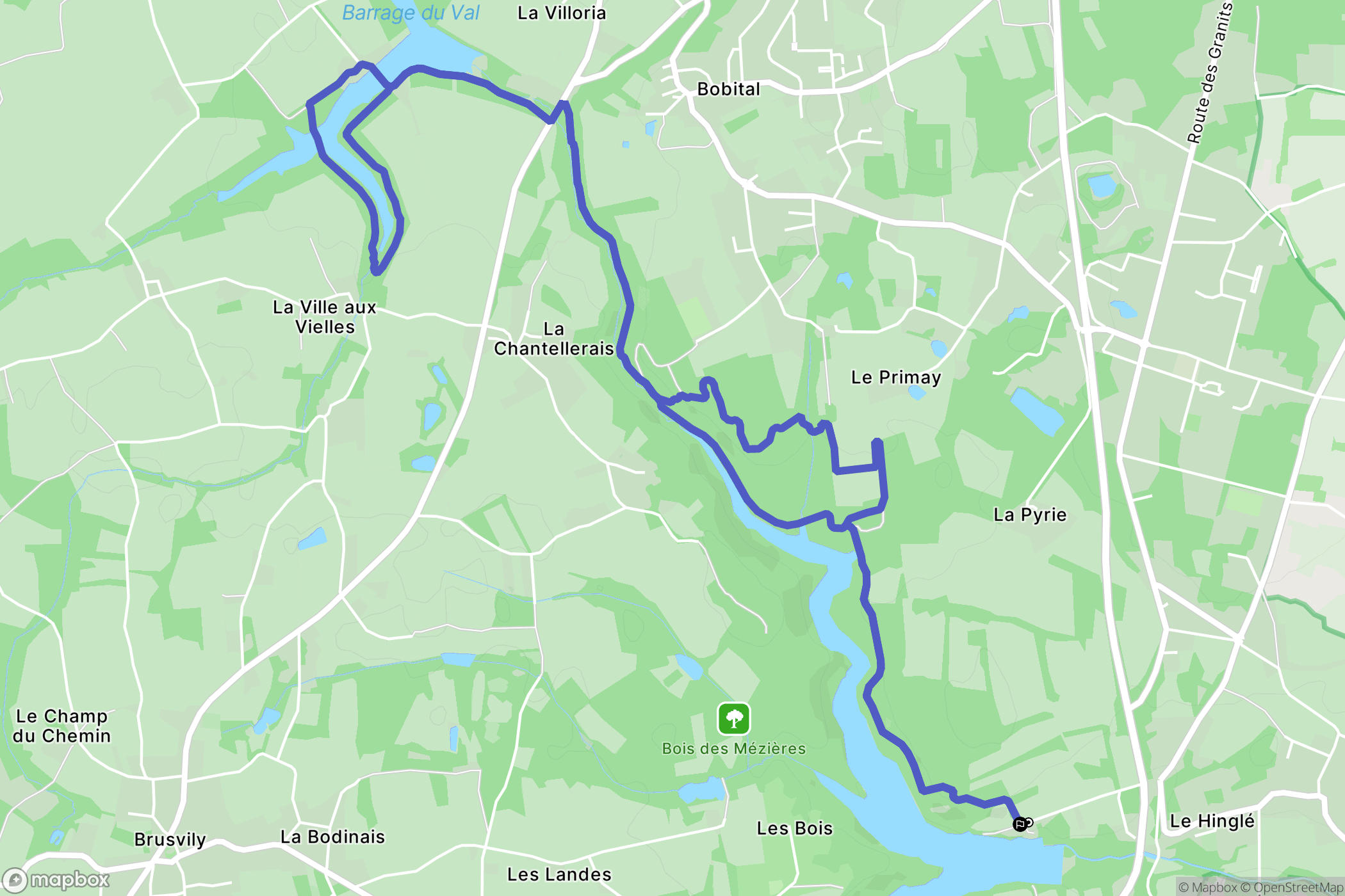 Le Hinglé : carte du parcours de randonnée - France
