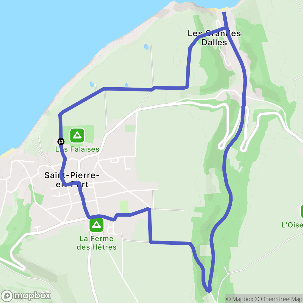 Saint-Pierre-en-Port : carte du parcours de randonnée - France