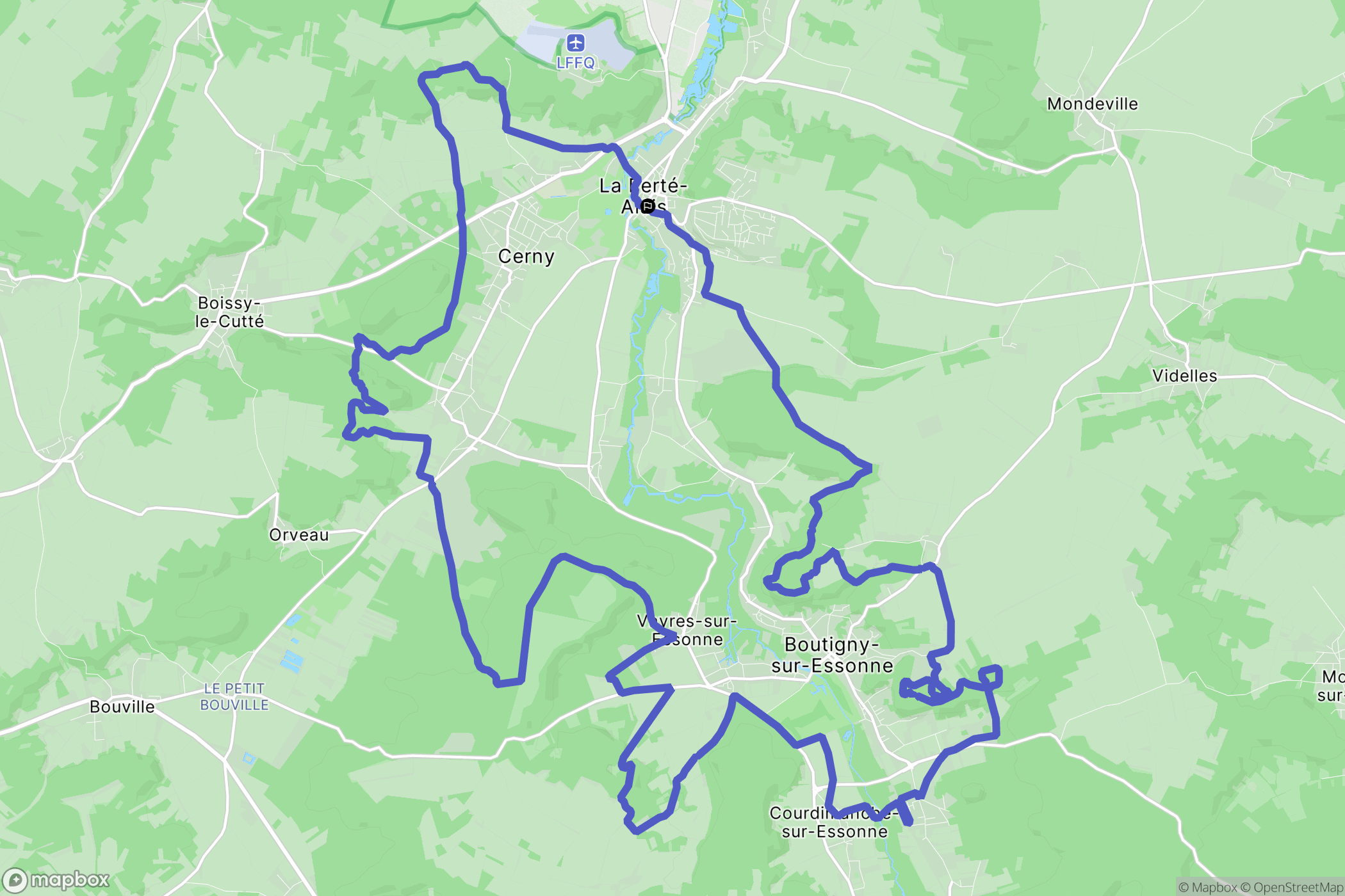 La Ferté-Alais : carte du parcours de randonnée - France