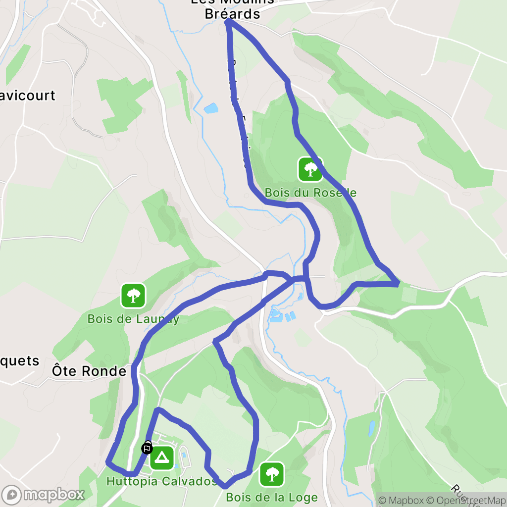 Moyaux : carte du parcours de randonnée - France