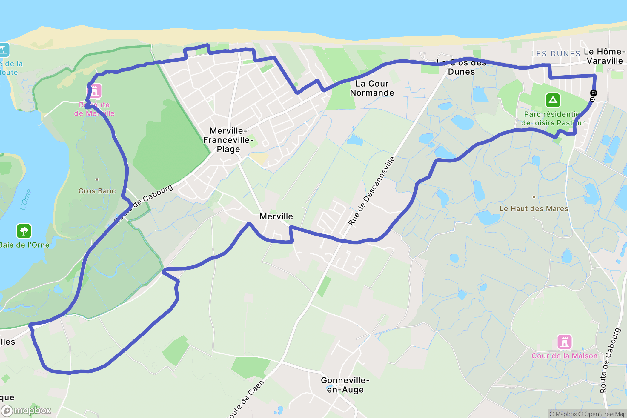 Le Home Varaville : carte du parcours de randonnée - France
